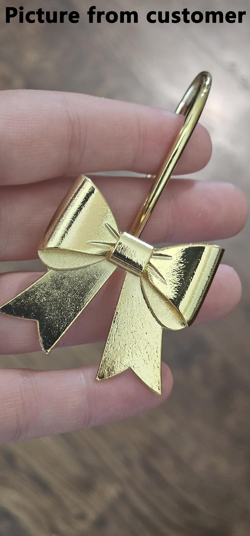 Metal Decorative Rings Bow Shower Curtain Hooks, Rustproof Bow Knot Design for Bathroom 12 Pack