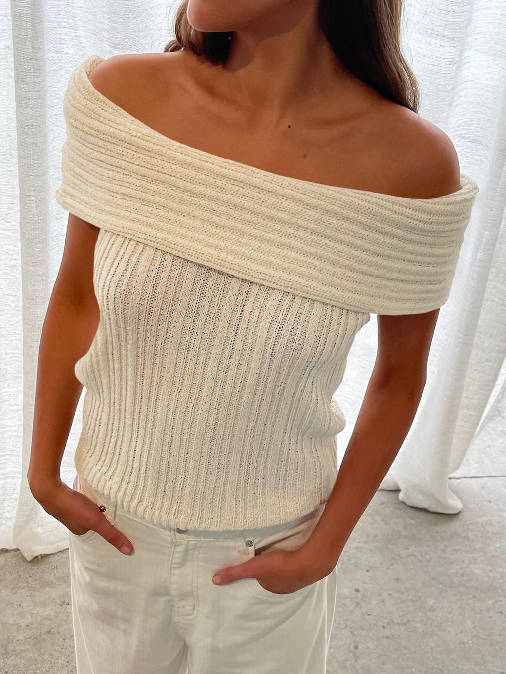 Womens Off The Shoulder Sweater Tops Summer Sleeveless Strapless Ribbed Sexy Pullover Shirts