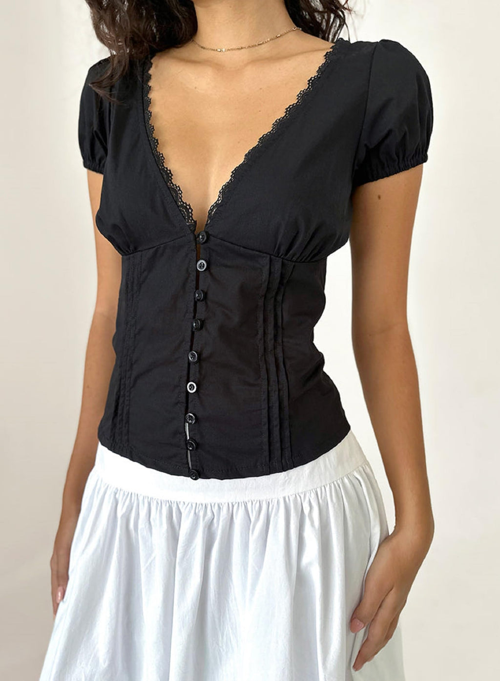 Y2K Short Sleeve Babydoll Tops for Women Cute Aesthetic U Neck Teen Girls Tshirt Ruffle Hem Patchwork Peplum Shirts