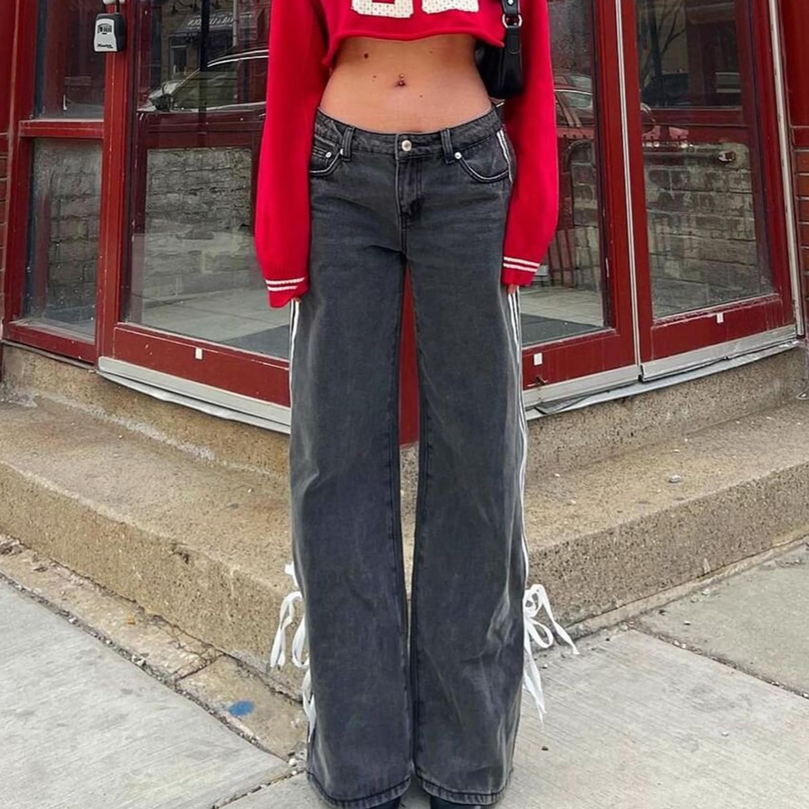 Women's Y2K High-Waisted Boyfriend Jeans â€?Streetwear Denim Pants