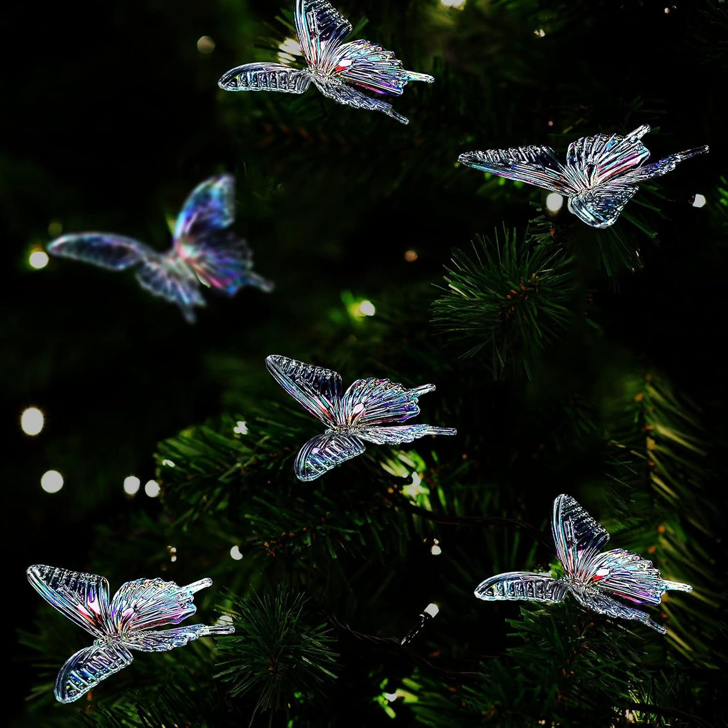 Butterfly Decorative Ceiling Hanging Ornaments, Iridescent 24 Pieces