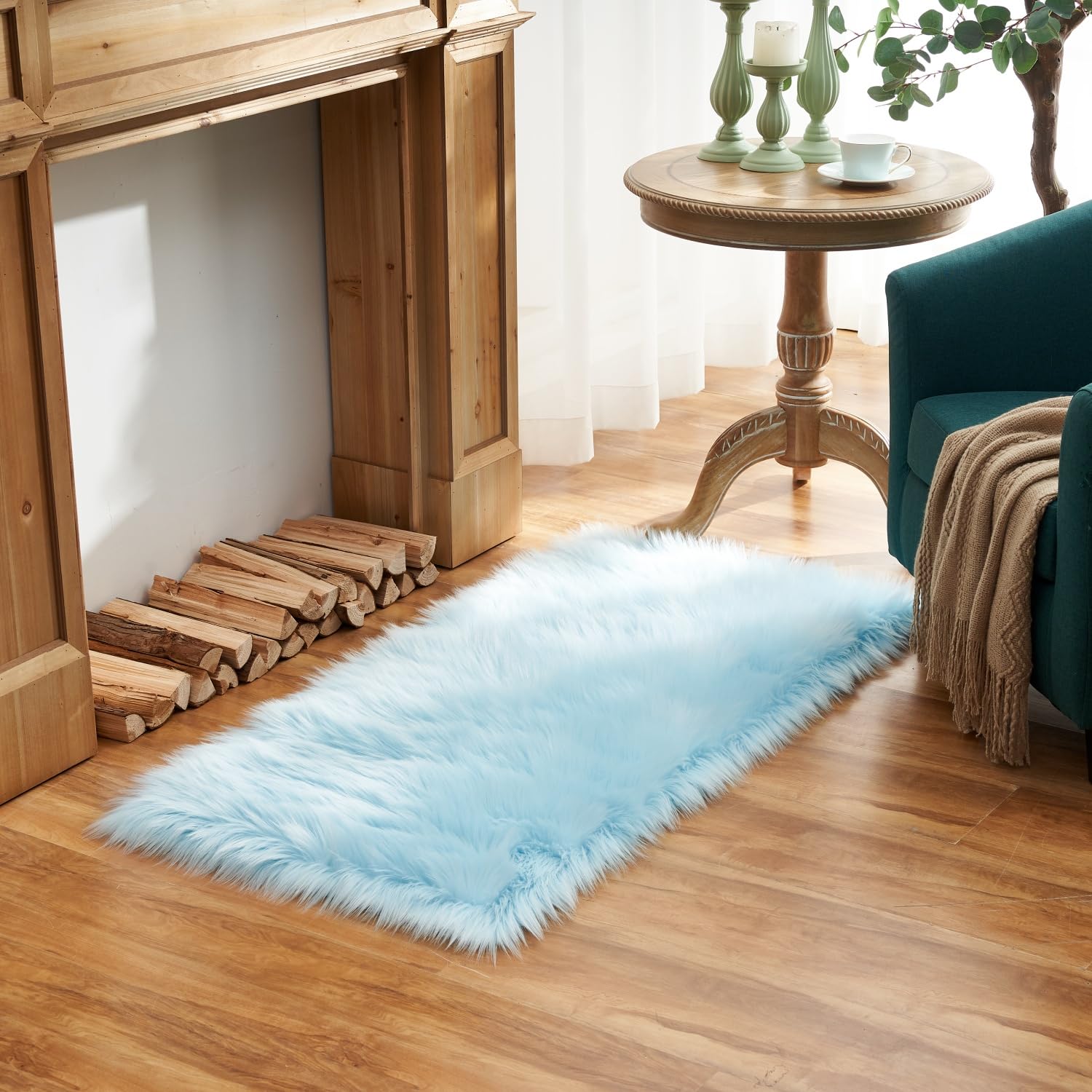 Ultra Soft Faux Fluffy/Fuzzy Shaggy Area Rug - Fur Chair Cover Seat Pad