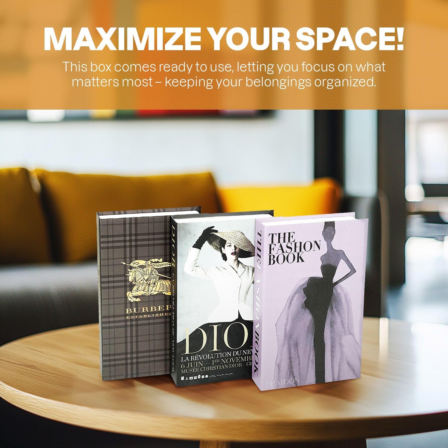 Coffee Table Decorative Books For Home Decor, Fake Books For Decoration, Aesthetic Bookshelf Decor for Living Room Office Bedroom, 3 Piece.