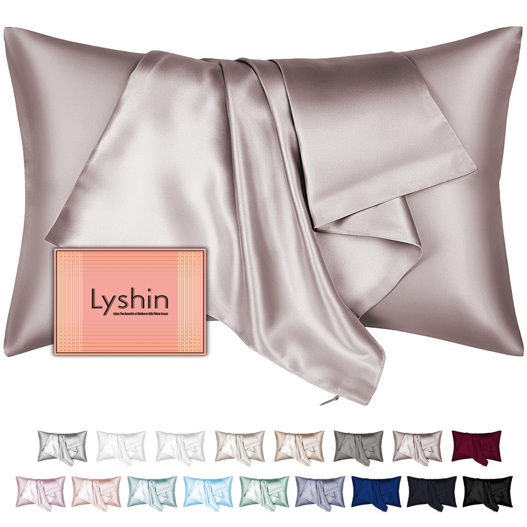 Silk Pillow Cases with Hidden Zipper, Ultra Smooth and Soft Breathable Cooling Silk Satin Pillowcase