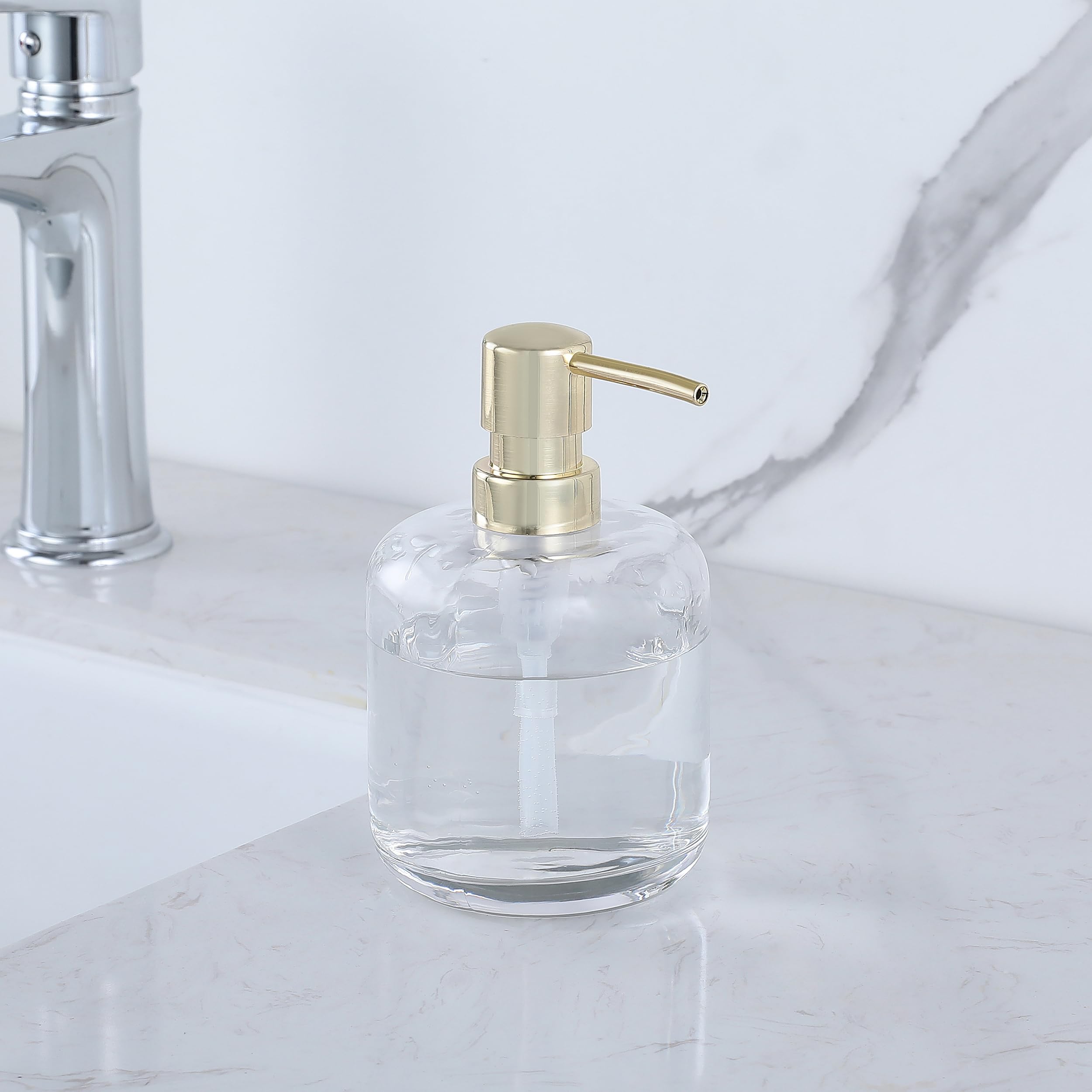 Glass Soap Pump Dispenser, Refillable Soap Dispenser