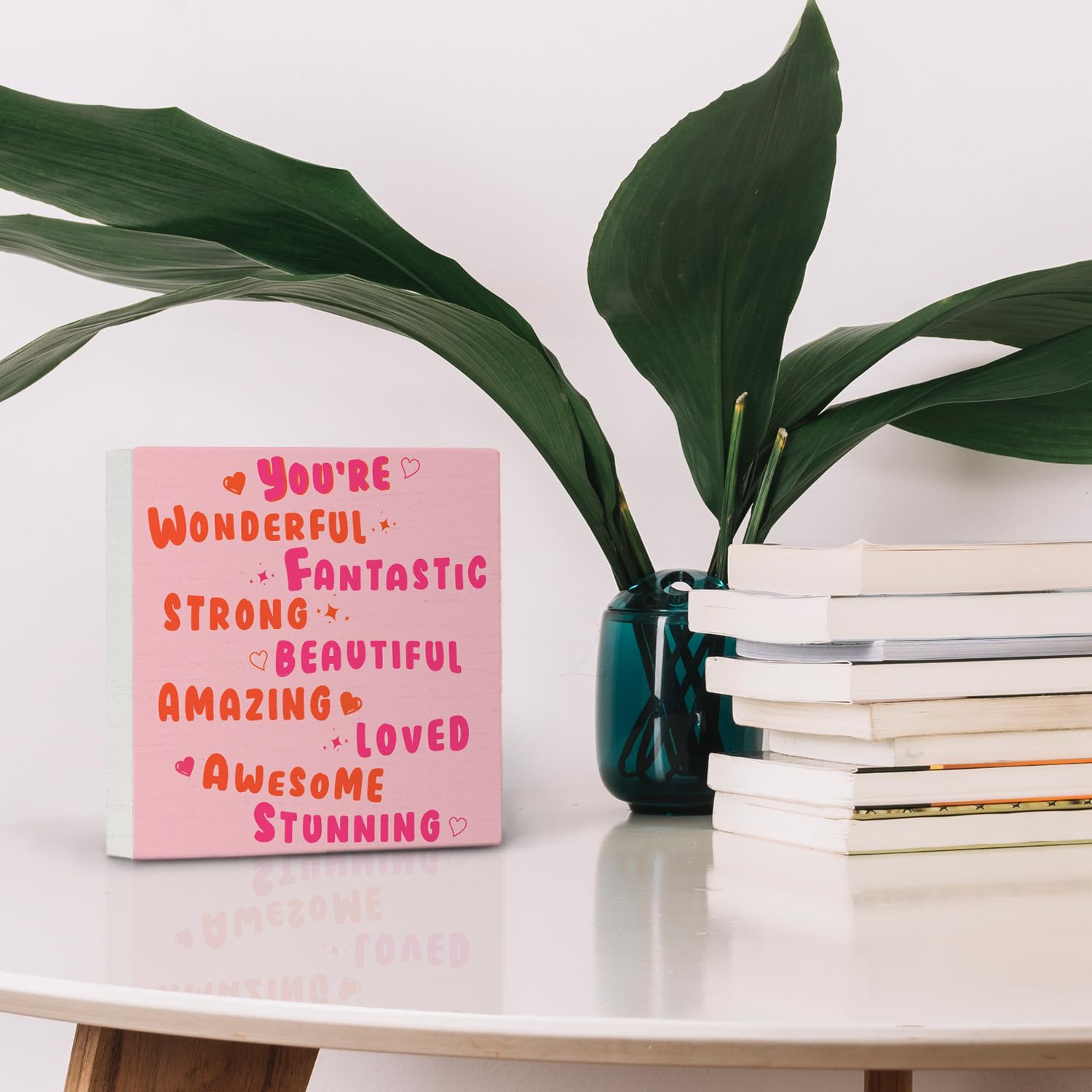 Funky 70s Preppy Wooden Sign, Affirmation Wooden Box Sign Decor, 5x5 Inch