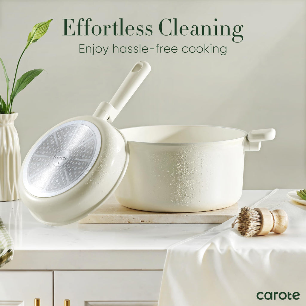 Ceramic Pots and Pans, Nonstick Cookware Set Kitchen Cooking Sets, 14pcs Induction Pot and Pan Non Stick