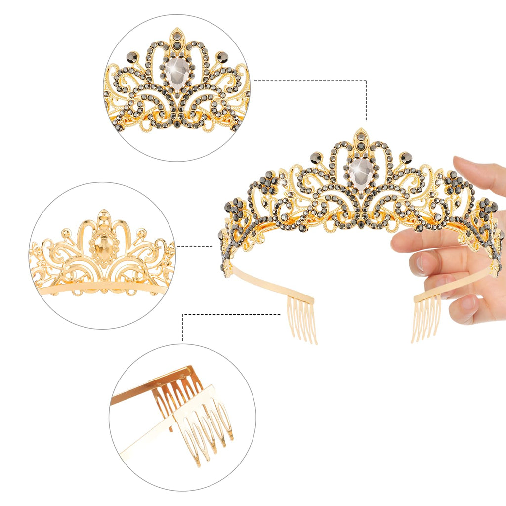 Princess Crystal Tiara Crown Headband Elegant Crown With Combs