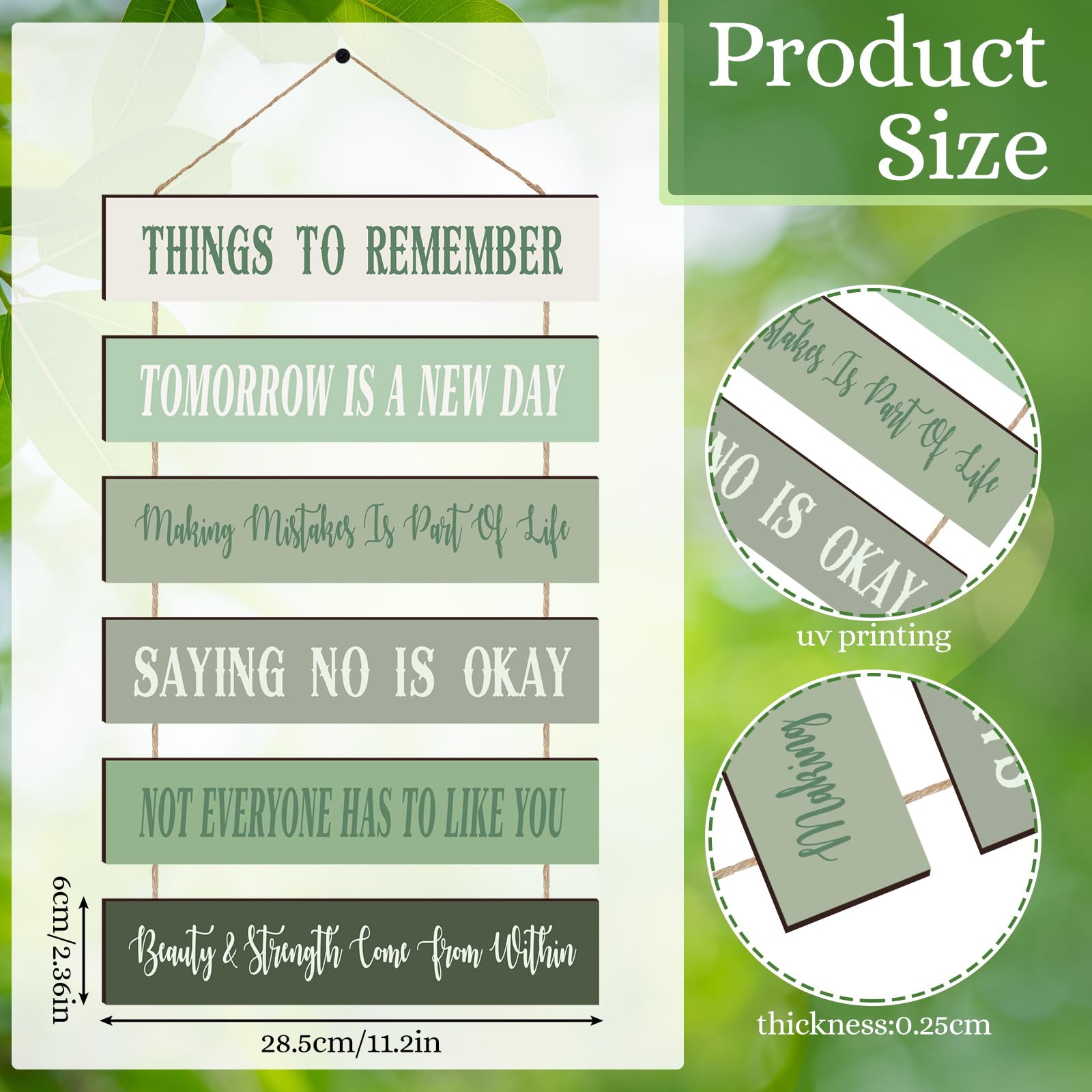 Cute Preppy Inspirational Wall Art - Positive Quotes Wall Decor Wooden Room Sign