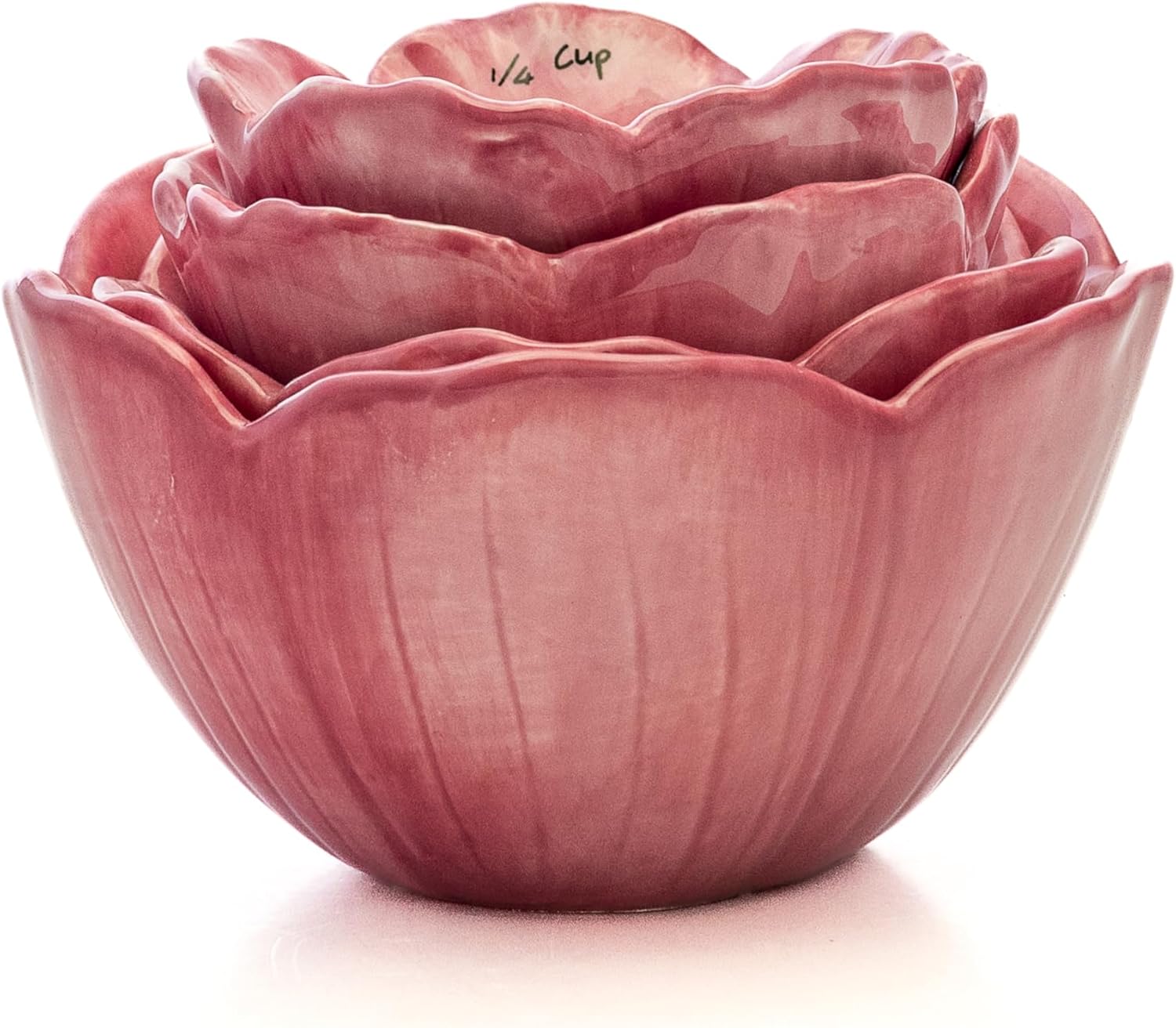 Set of 4 Strawberry Street Peony Measuring Cups