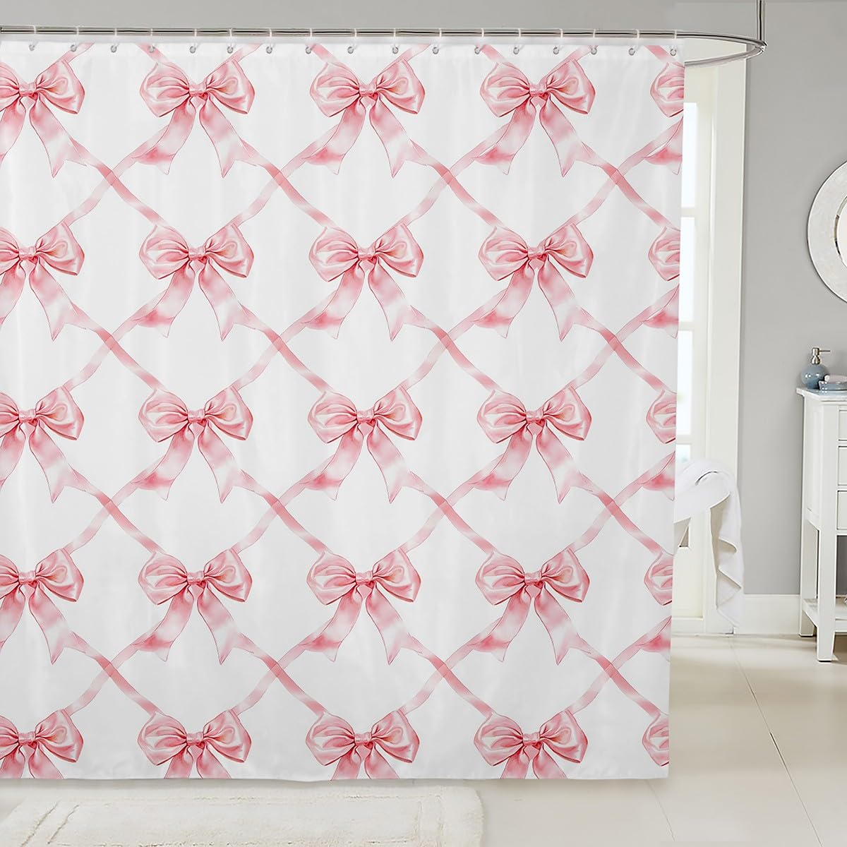 Kawaii Ribbon Bow 72" Wx72 L Shower Curtain