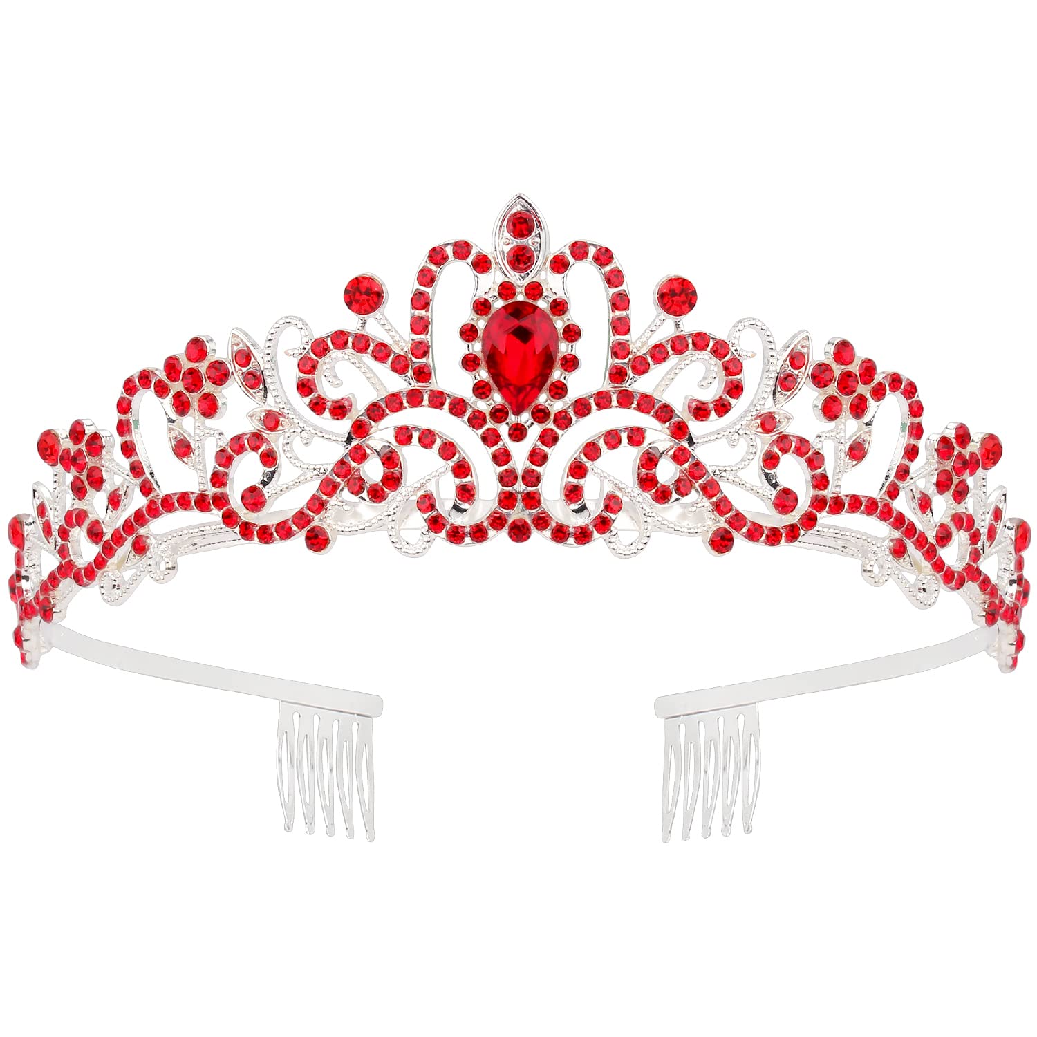 Princess Crystal Tiara Crown Headband Elegant Crown With Combs