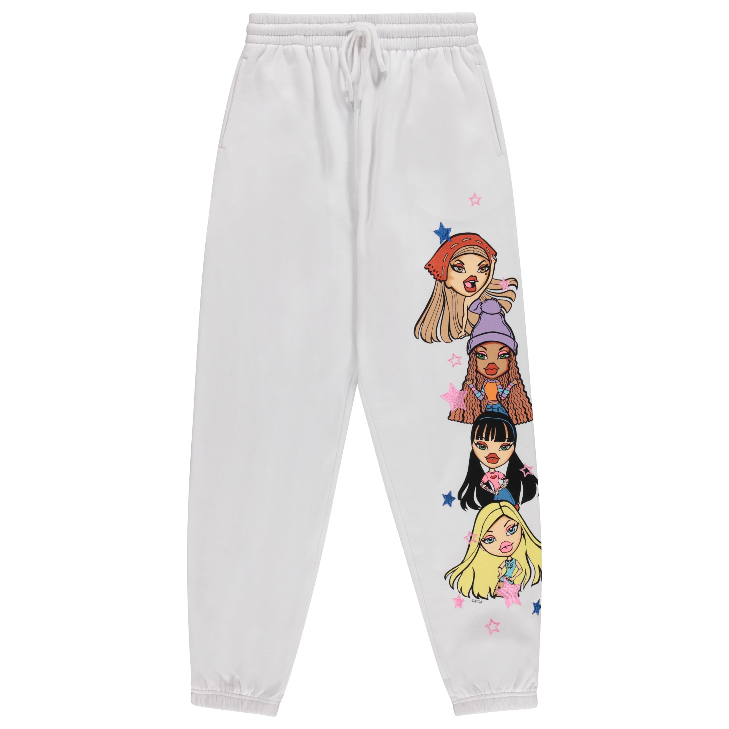 Bratz Ladies Original Dolls Joggers - Yasmin, Cloe, Jade, and Sasha Varsity Athletic Jogger Sweatpants Multi Print Sweatpants