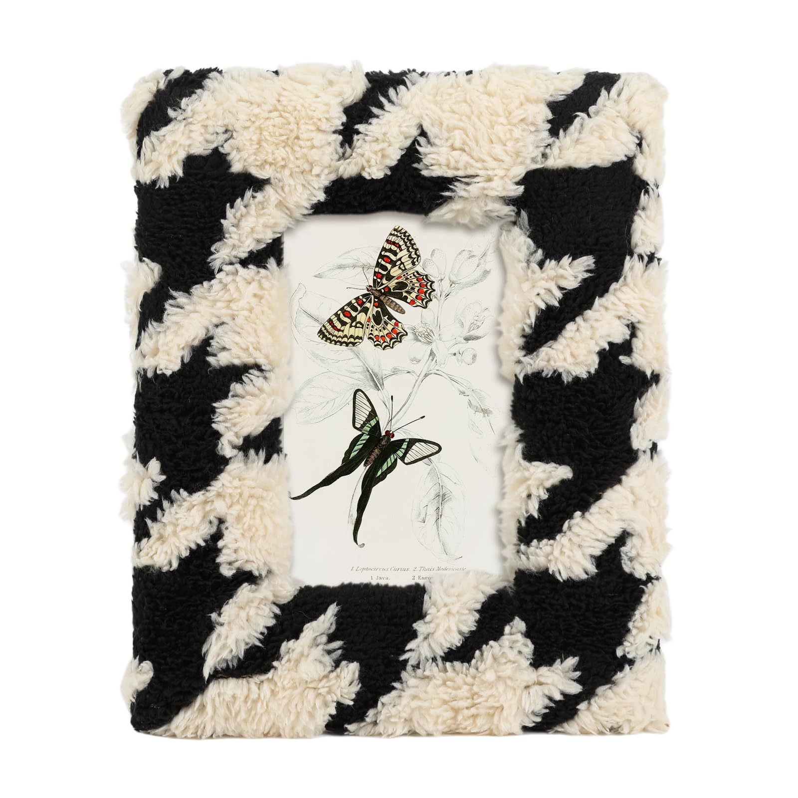 Watercolor-style Fluffy Decorative Picture Frame with Stand and Real Glass for Home Living Room Bedroom Decor