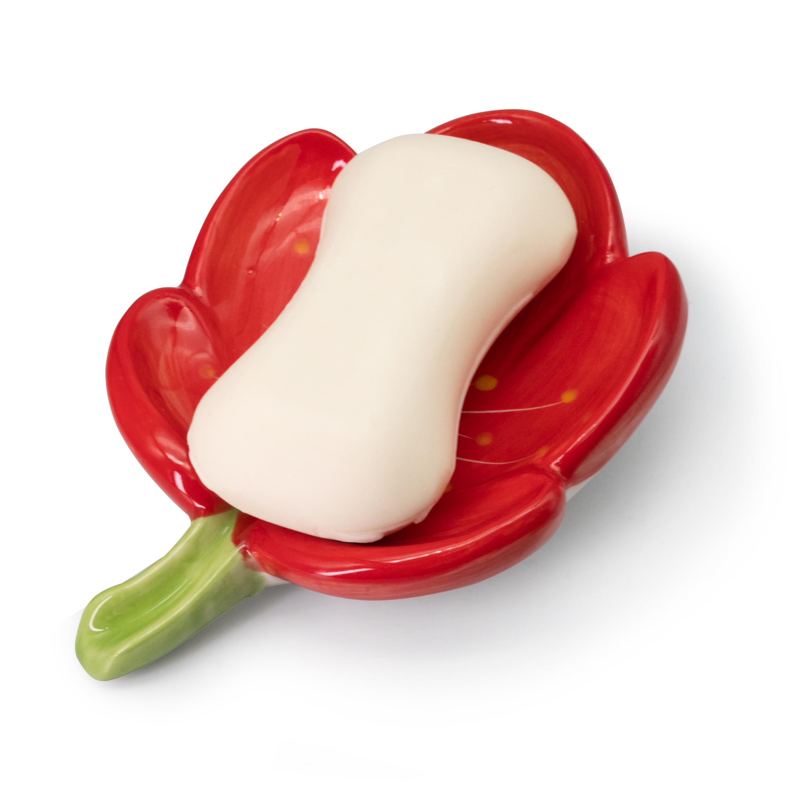 Ceramic Flower Soap Dish Holder for Bathroom