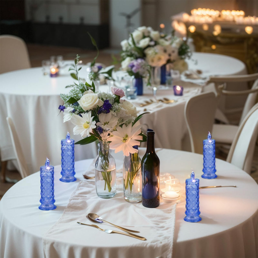 Shadow LED Flameless Candles - 4PCS Romantic Battery Operated Pillar Candles