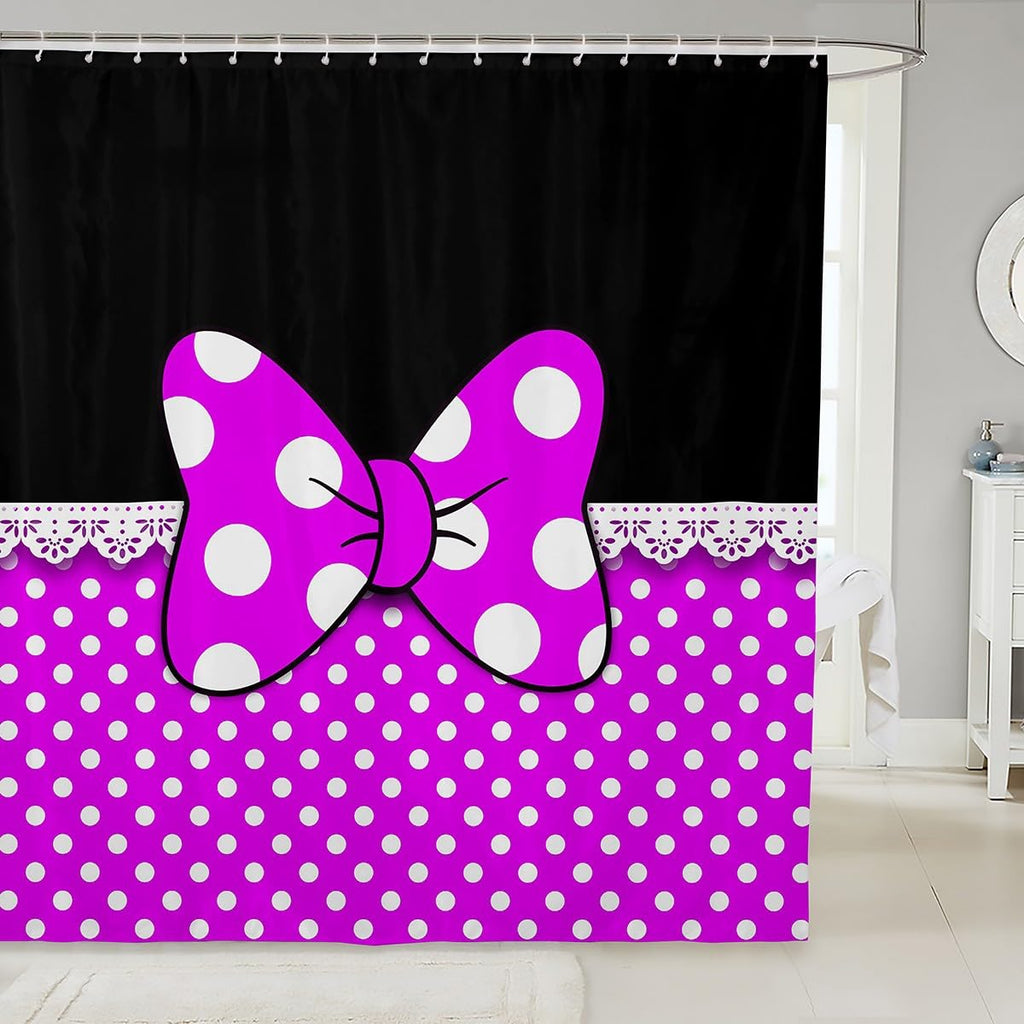 Cute Bathroom Curtains -  Waterproof Curtains, 12 Hooks Suits