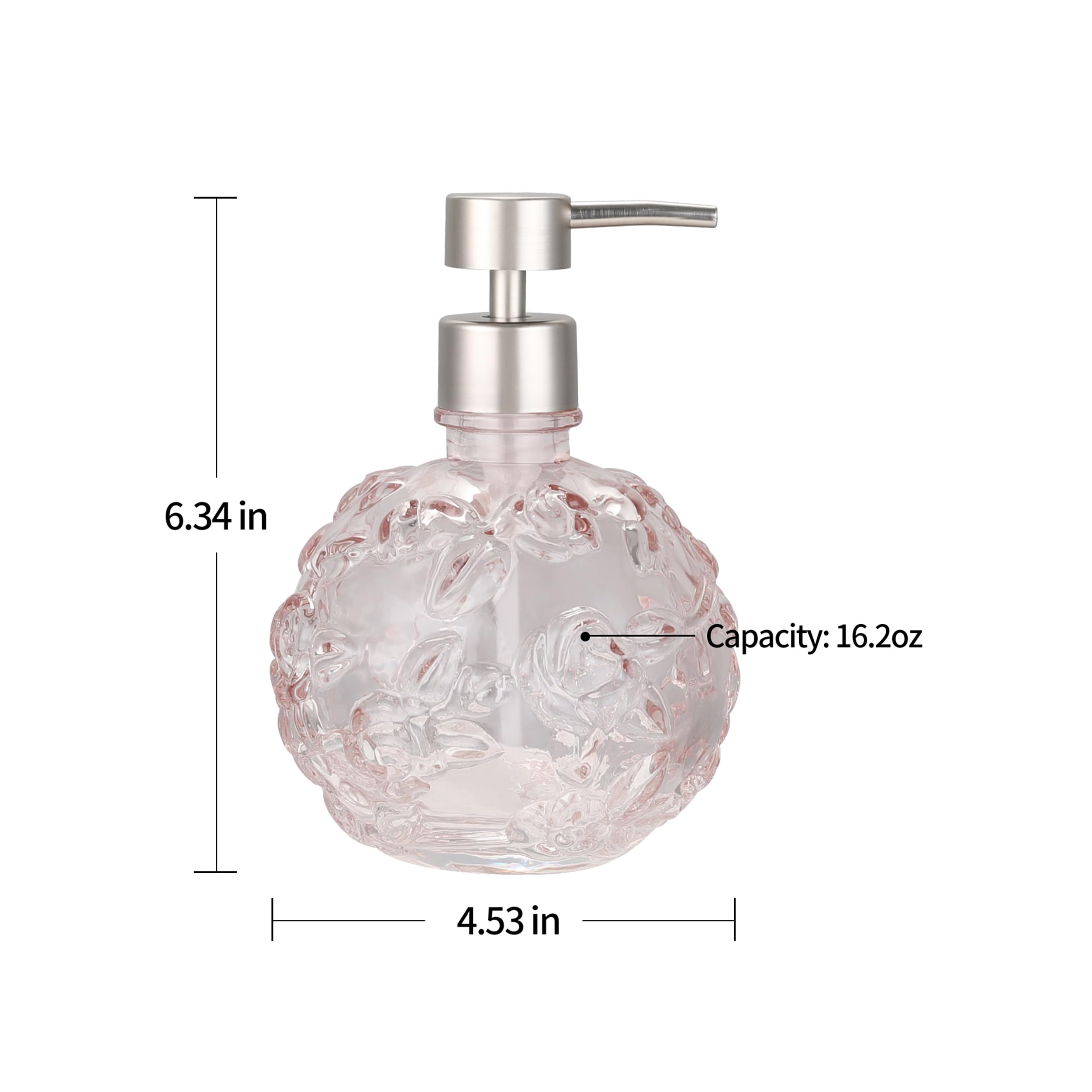 Glass Soap Pump Dispenser, Refillable Soap Dispenser