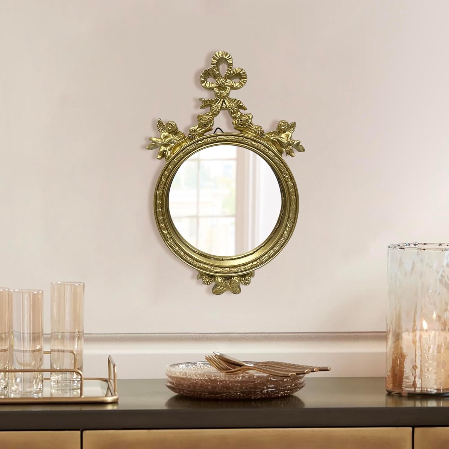 Vintage Bow Vanity Makeup Desk Mirror