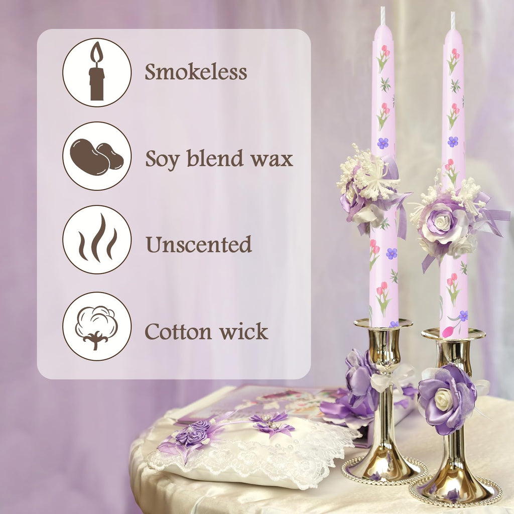 Smokeless Dripless Long Candlesticks, Unscented Tapered 10-Inch