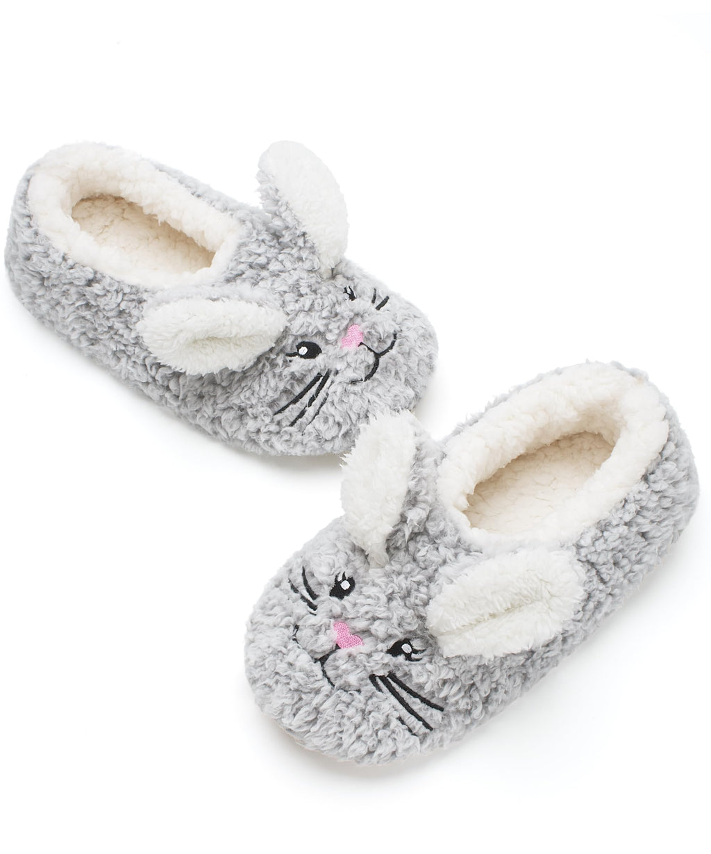 Cute Animal House Slippers - Fuzzy Warm Bedroom Slipper Socks Non-Slip Grippers