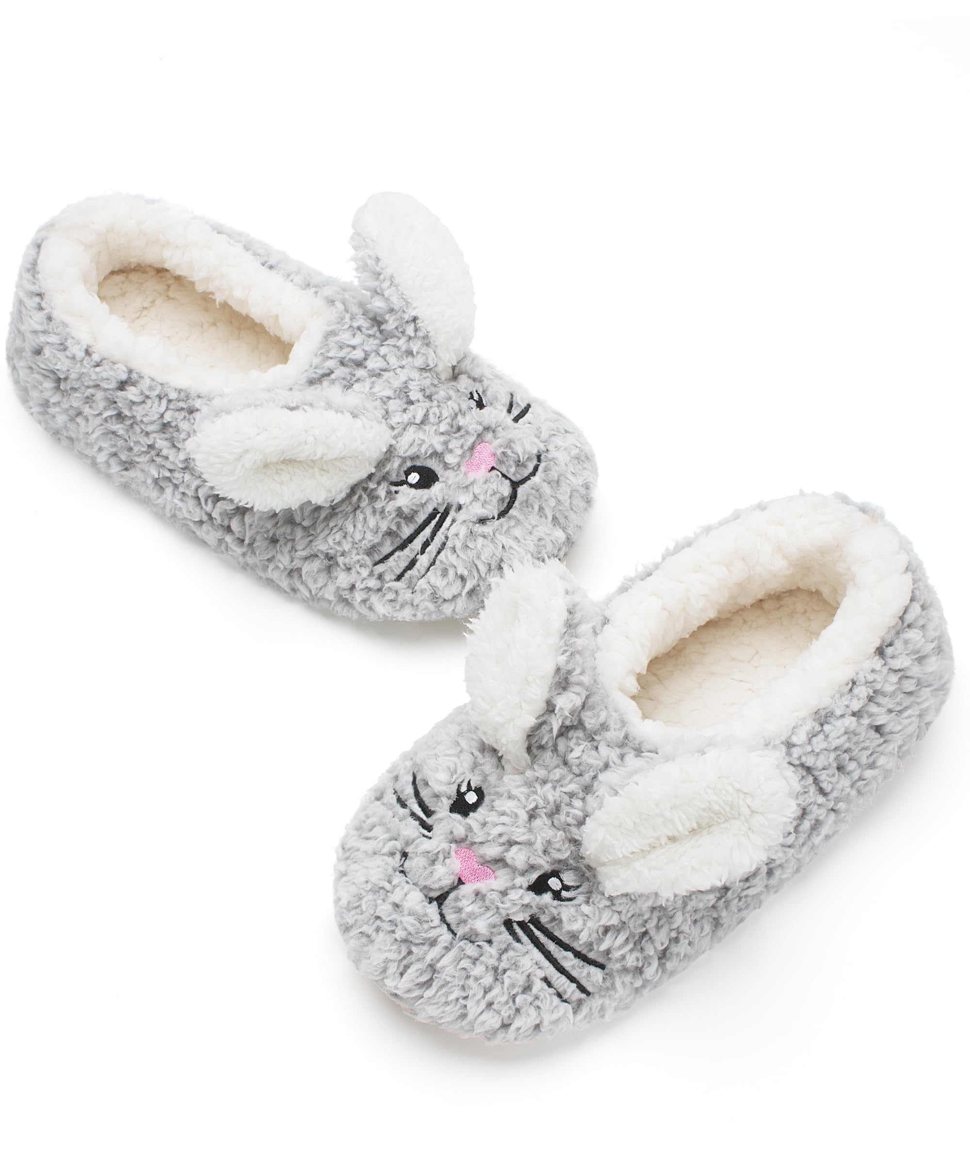 Cute Animal House Slippers - Fuzzy Warm Bedroom Slipper Socks Non-Slip Grippers