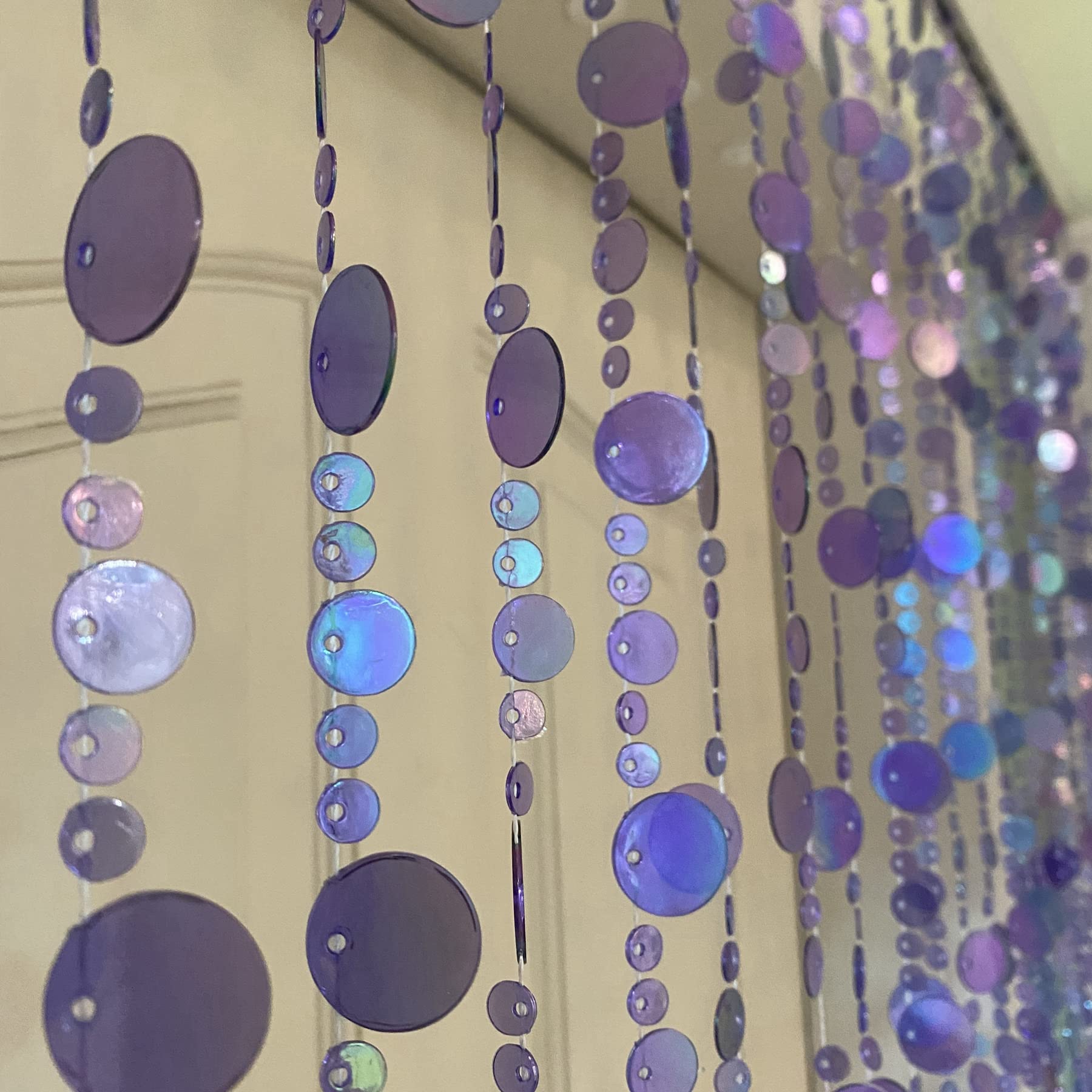 Iridescent Faux Crystal Acrylic Bubble Beaded Curtains for Doorway Room Divider Backdrop Decoration