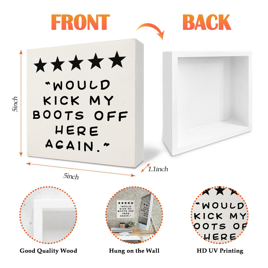 Funky 70s Preppy Wooden Sign, Affirmation Wooden Box Sign Decor, 5x5 Inch