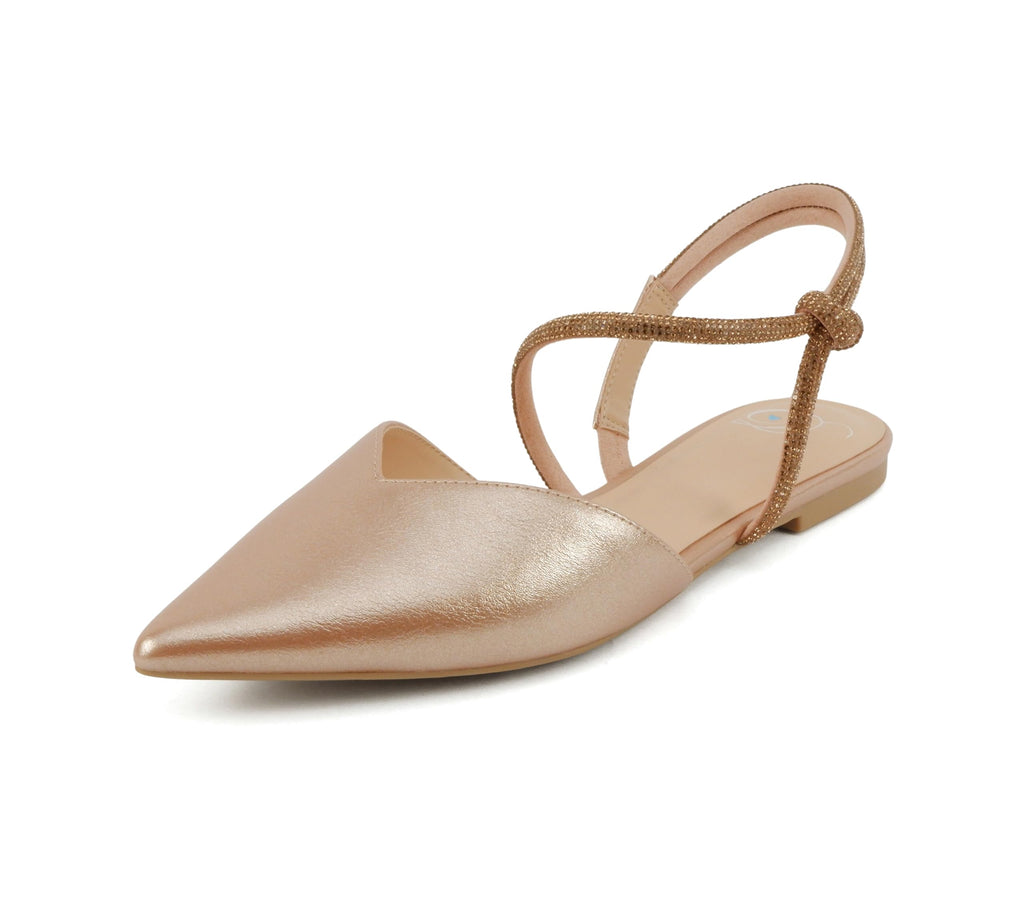 Women Pointed Toe Slingback Flat Bridal Dress Pumps