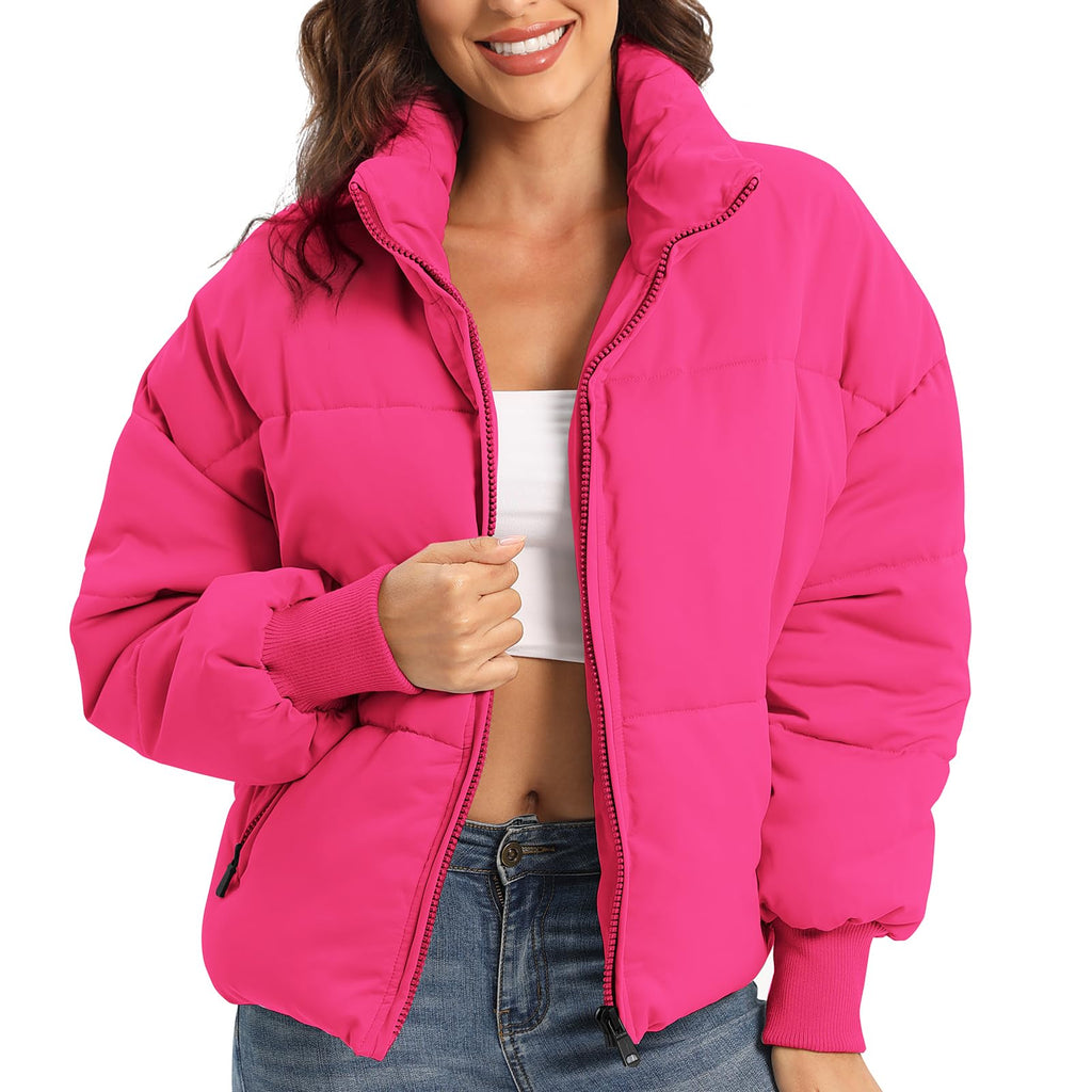 Women's Winter Baggy Zip Puffer jackets Short Down Jacket Coat