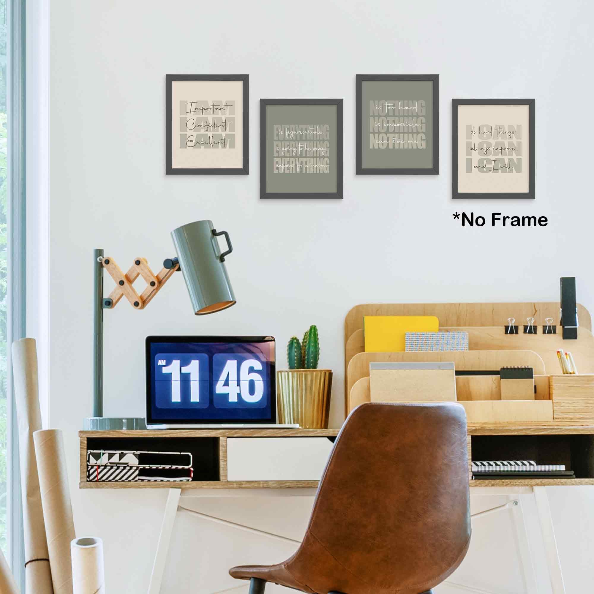 Set of 4 Inspirational Posters â€?Motivational Wall Art for Teen Girls & Women (8x10)