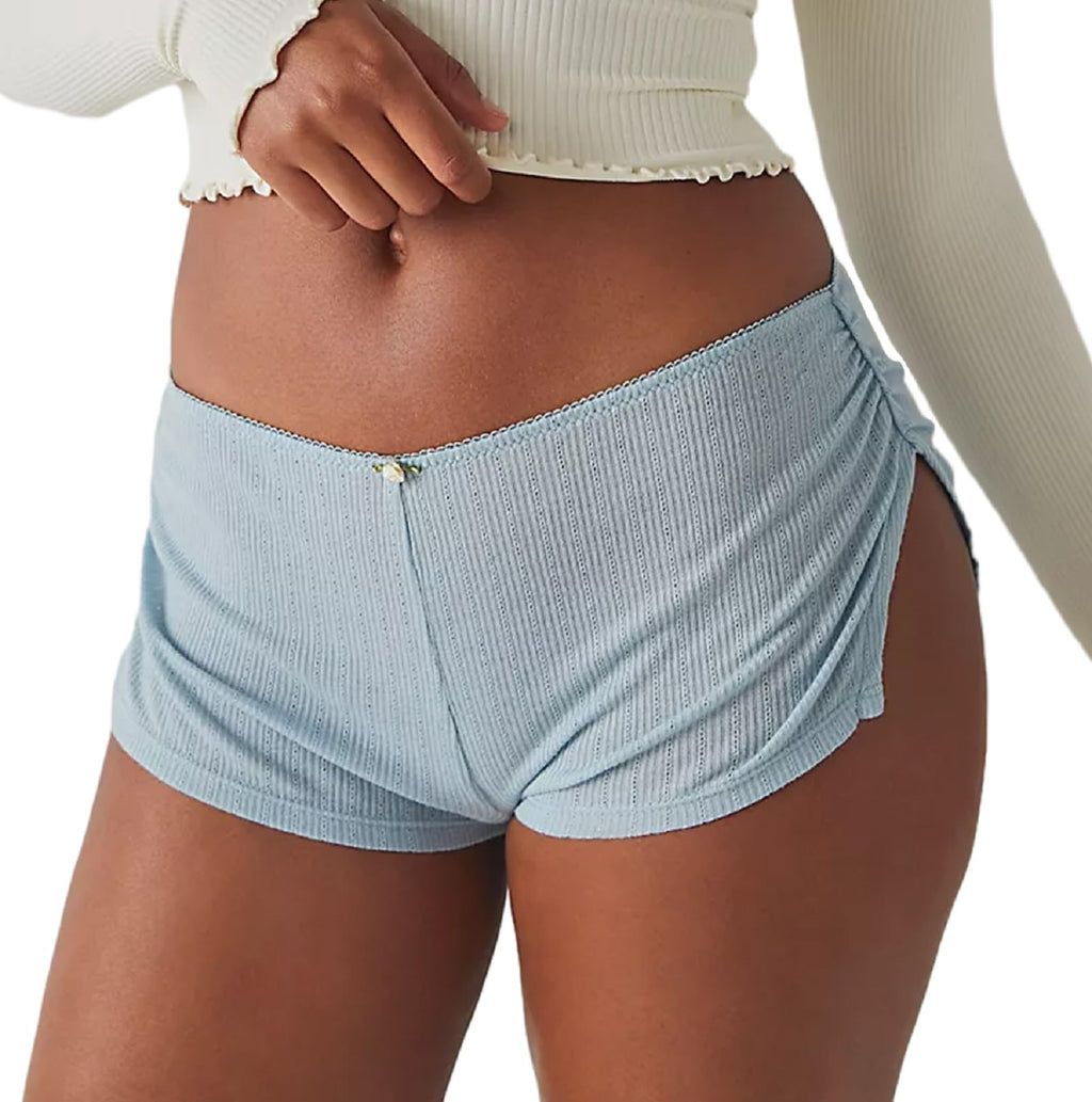 Y2K Sexy Micro Shorts for Women â€?Low Waist Side Slit Boy Shorts & Lounge Sleepwear