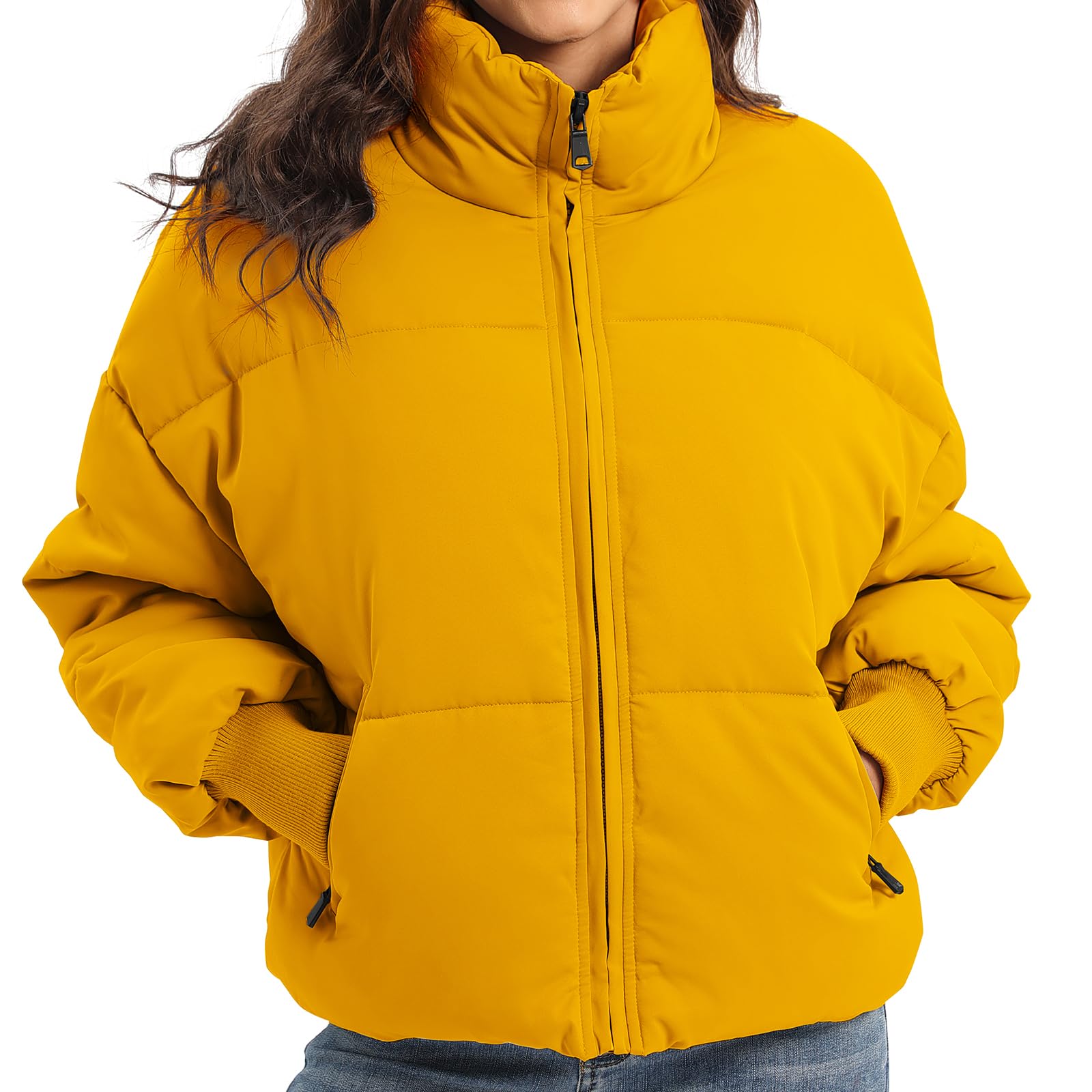 Women's Winter Baggy Zip Puffer jackets Short Down Jacket Coat