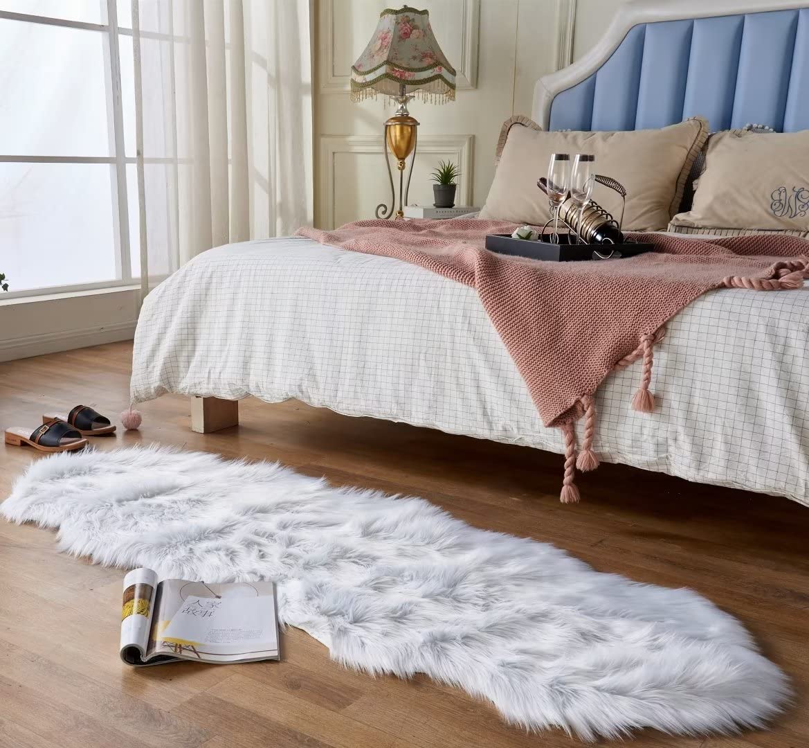 Ultra Soft Faux Fluffy/Fuzzy Shaggy Area Rug - Fur Chair Cover Seat Pad