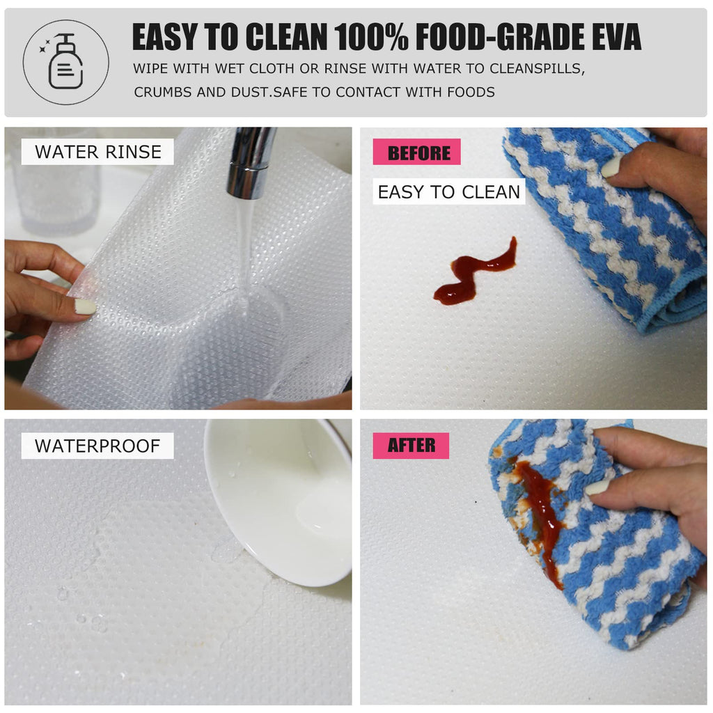 Washable Fridge Liner Mats Covers Pads for Glass Shelf Cupboard Cabinet Drawer Home Kitchen Accessories Organization, 12Pcs Refrigerator Liners