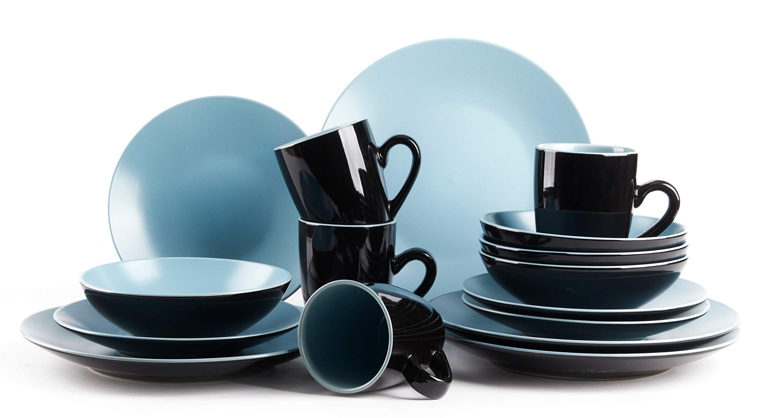 Stoneware Two-Tone Colors Life 12pc Dinner Set