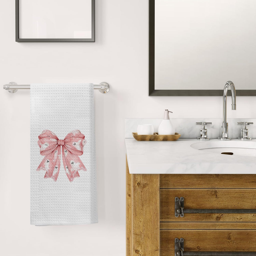 Coquette Bow Kitchen Towels Hand Towels for Bathroom, 16x24 Inch