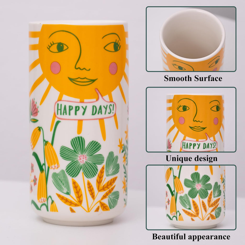 Ceramic Vase-Unique Aesthetic Design for Funky Flower Decor-Perfect Summer Fruit Theme