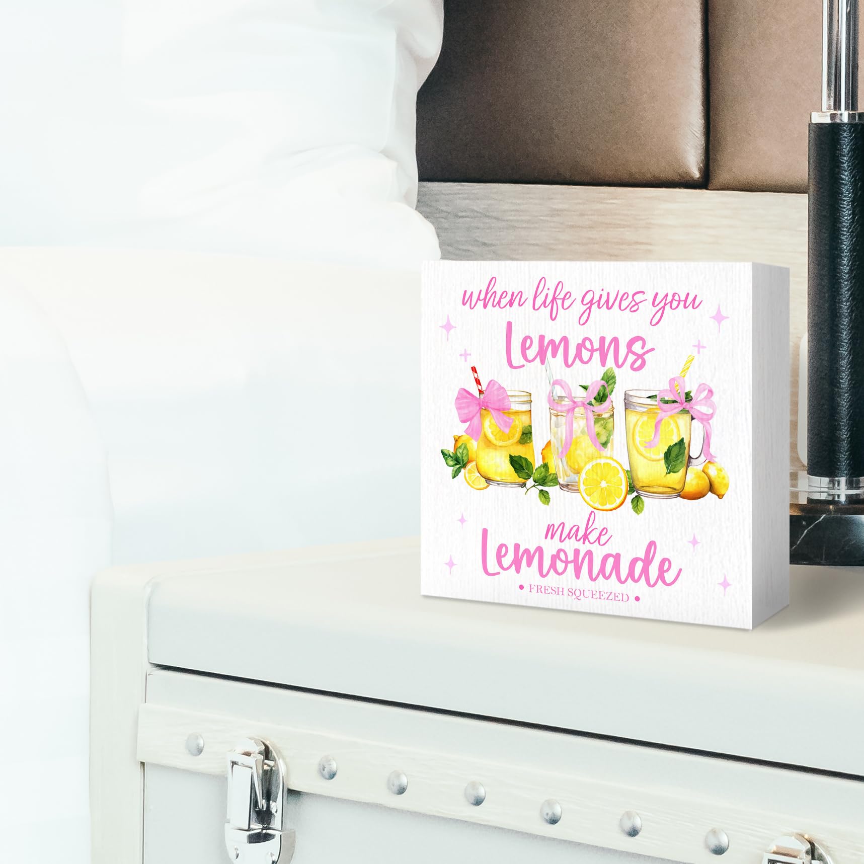 Coquette Summer Stawberry Wood Box Sign