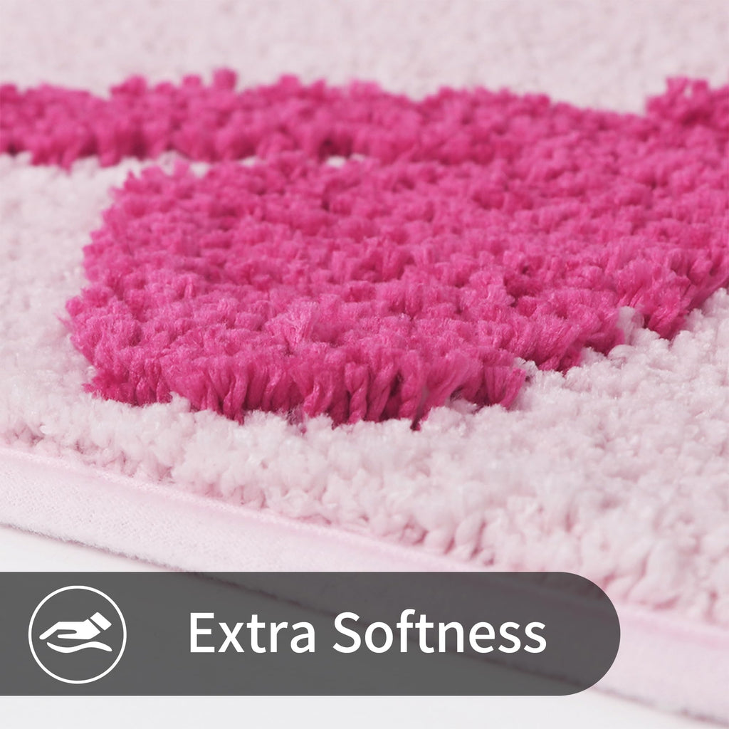 Coquette Bow Bath Mat Cute Bathroom Rugs Non Slip Absorbent Bath Rugs Bathroom Decor Machine Washable Floor Mats for Bathroom Tub Shower