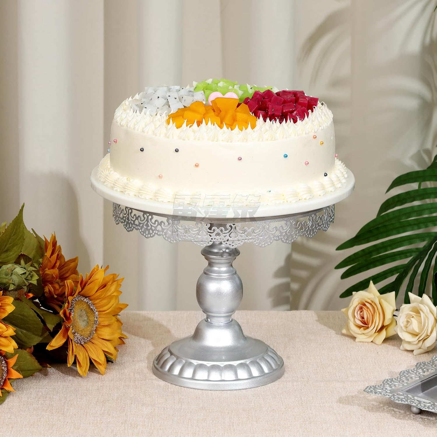 Fancy 5Pcs Cake Stands Set Metal Round Cupcake Holder Cookies Dessert Display Plate Serving Tower Tray Platter with Handle