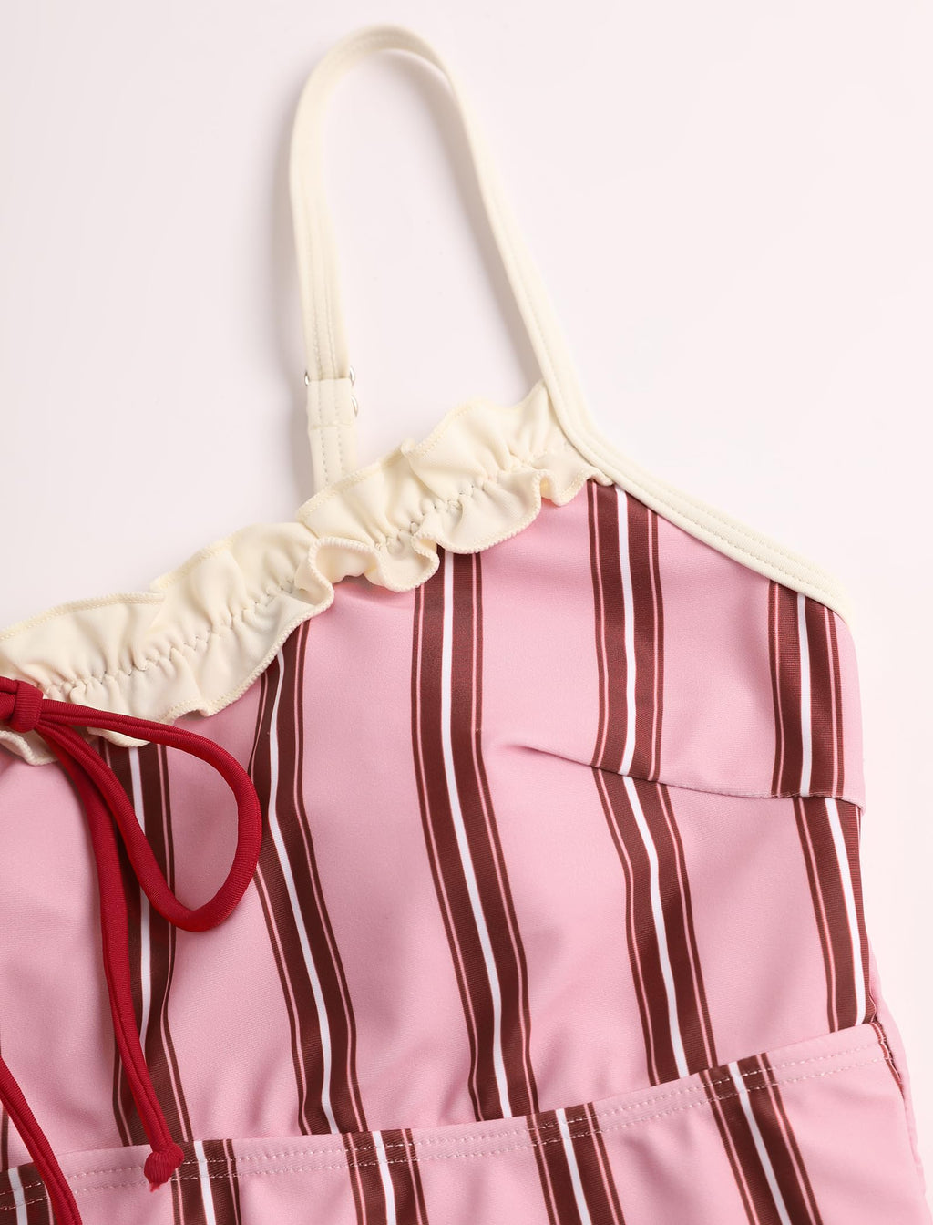 Tankini Swimsuits for Women Tie Front Tummy Control Spliced Ruffles Bikini Sets Two Piece Bathing Suits