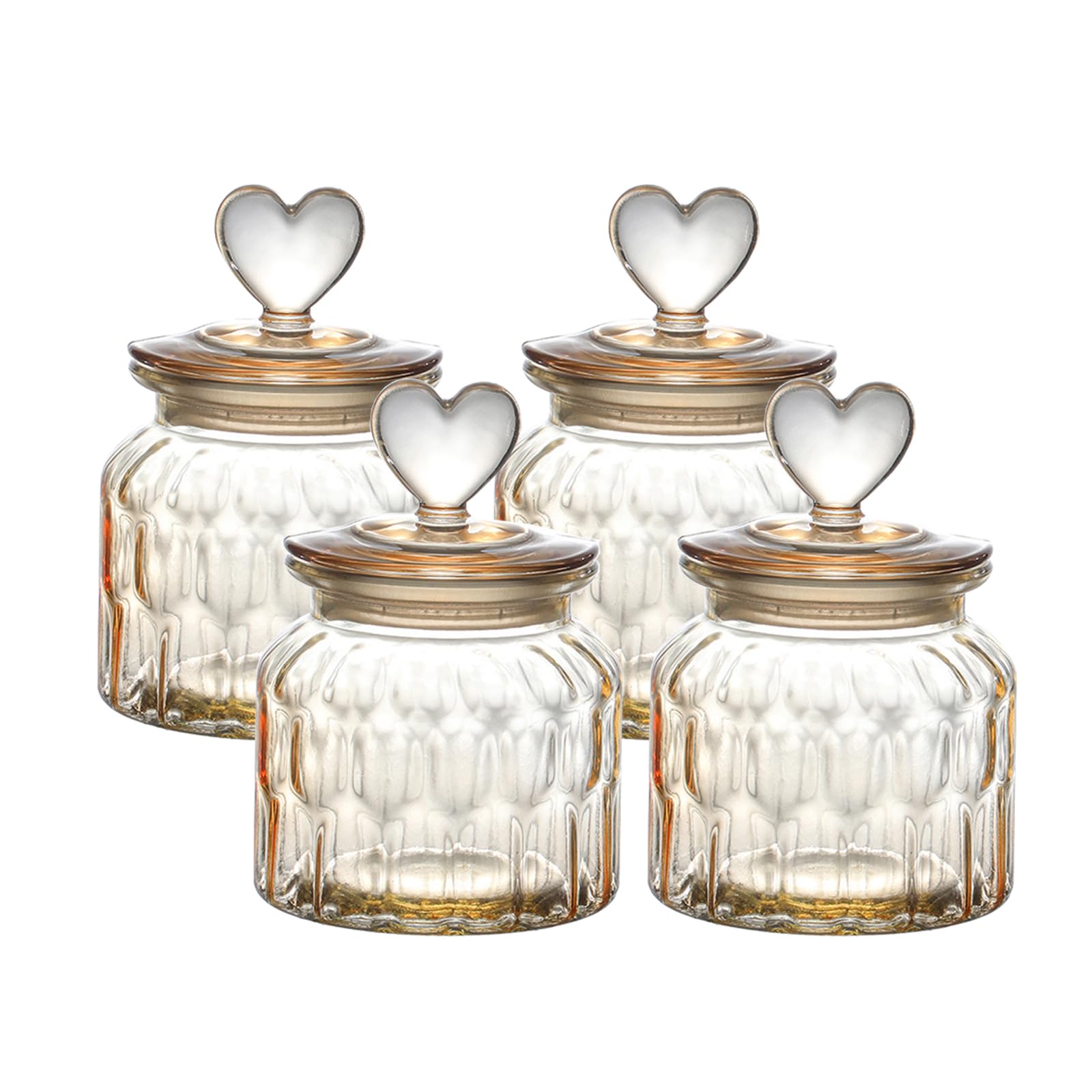 Glass Food Storage Containers with Lids - 23oz Transparent Glass Canister Set with Airtight Lids