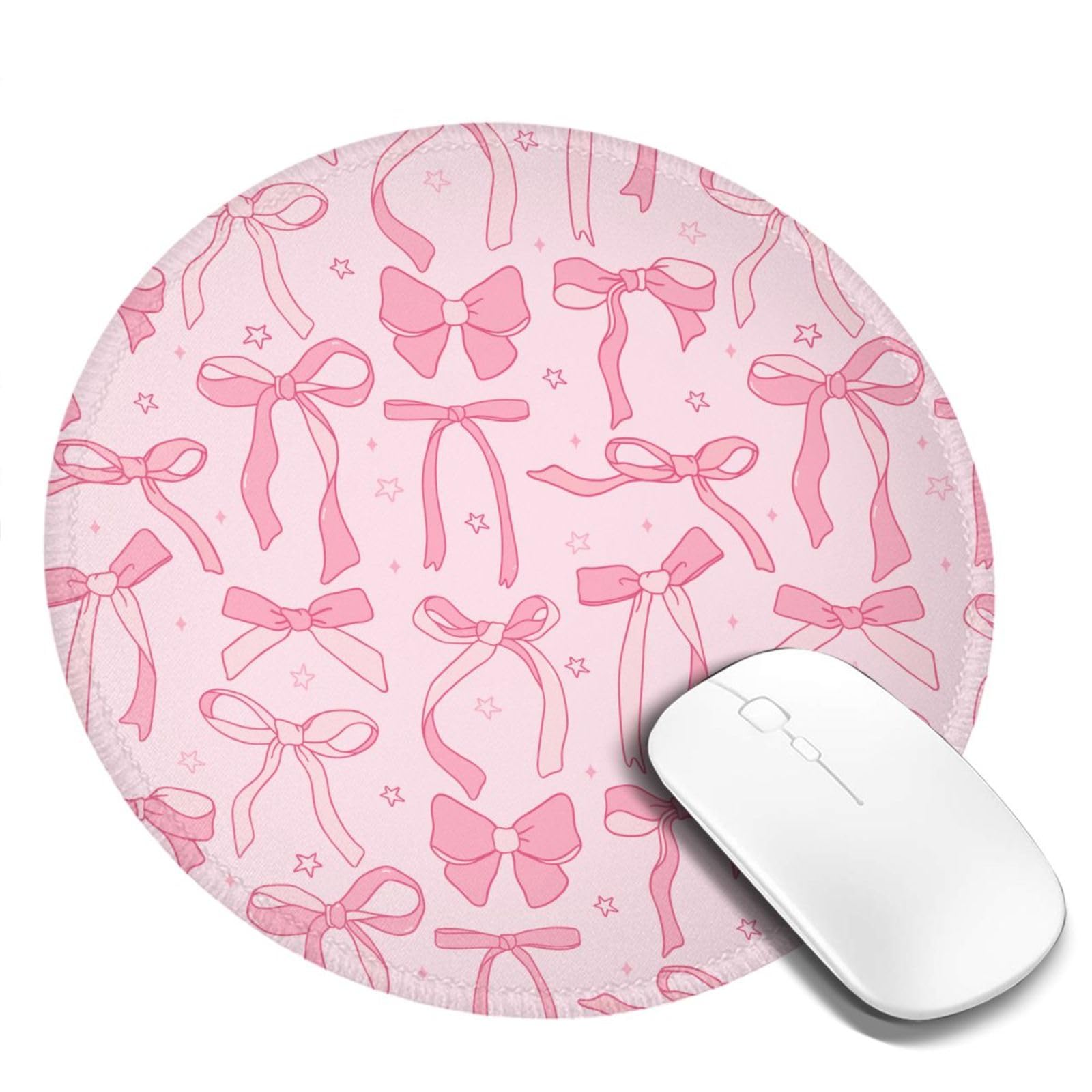 Round Mouse Pad Desk Top - Stitched Edges 8 X 8 Inch