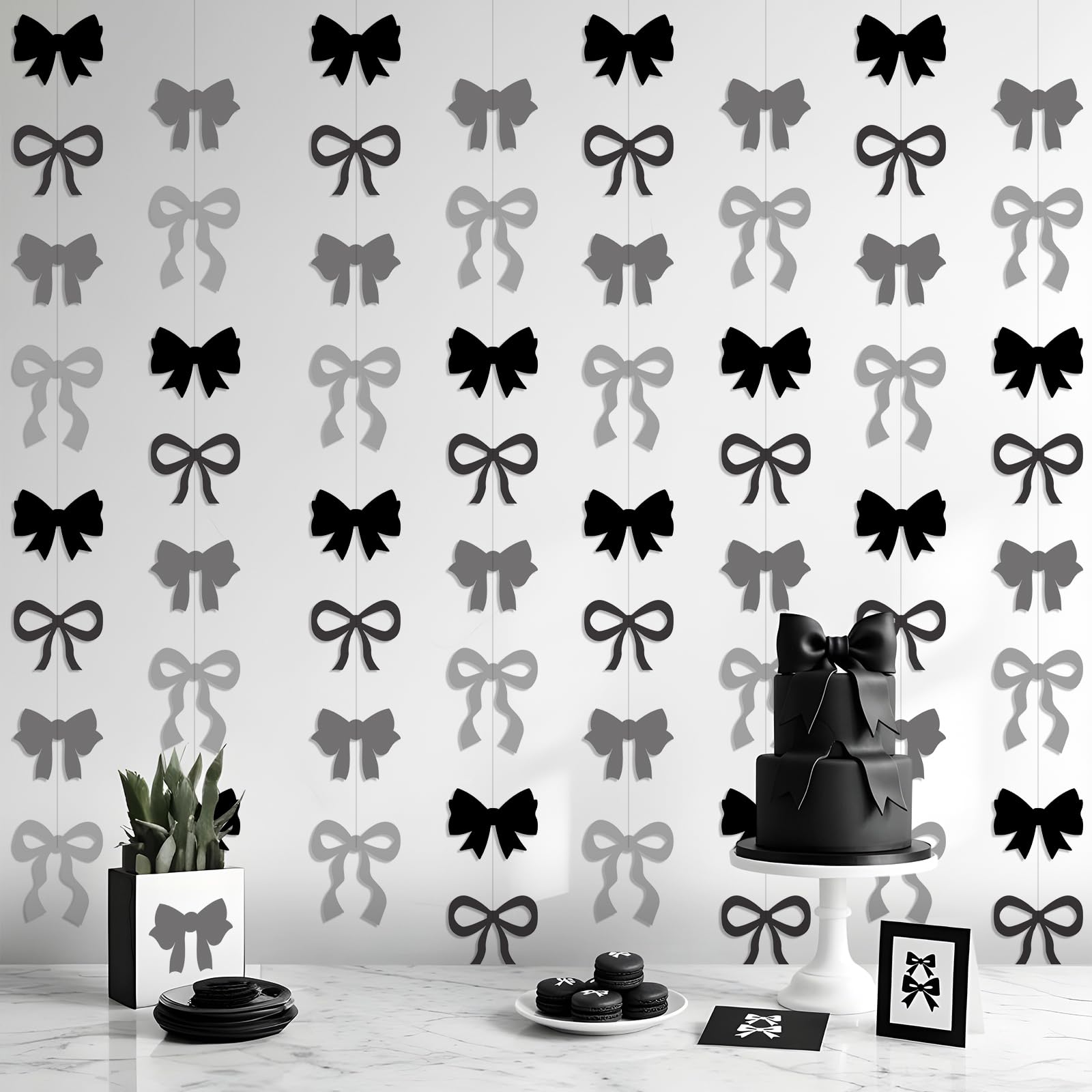 Coquette 8 PCS Bow Decor Bow Hanging Banners