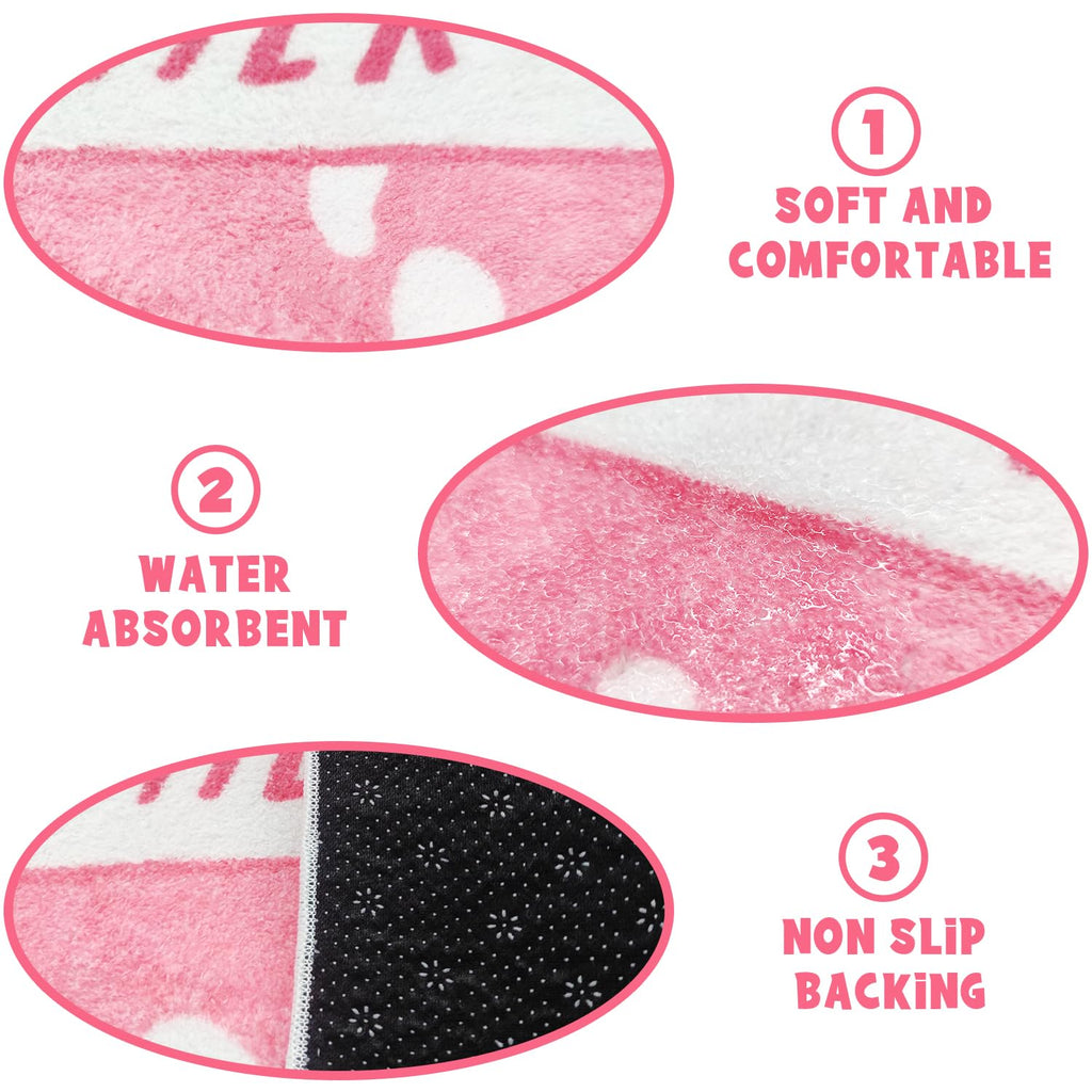 Cute Fruit Milk Rug Non-Slip Soft Washable Funny Irregular Shaped Bath Mat for Bathroom, Bedroom Living Room, 25.6"x27.5"