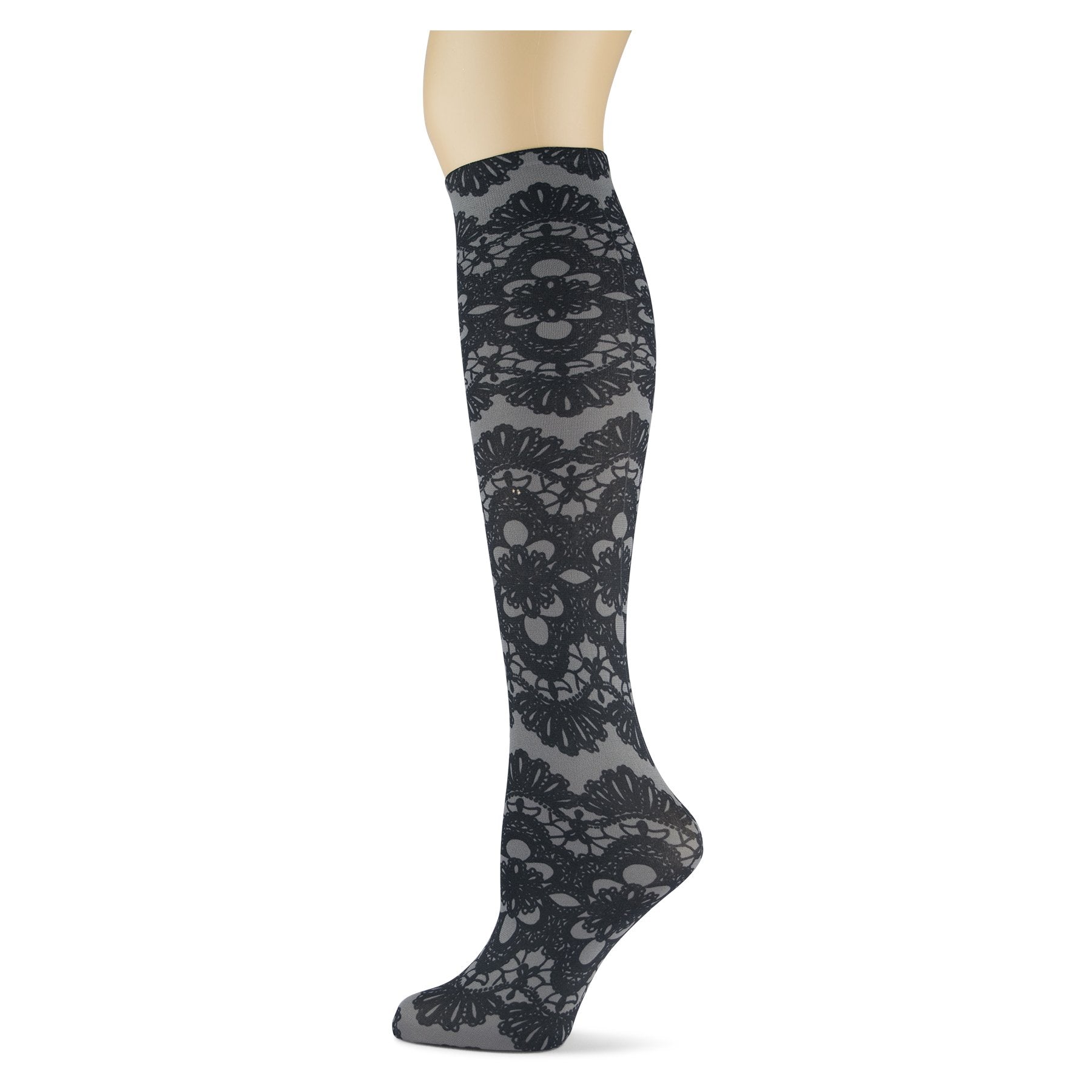 Women's 3 Pairs Knee High Trouser Socks, Classy and Colorful Printed Patterns, Silky Smooth Material