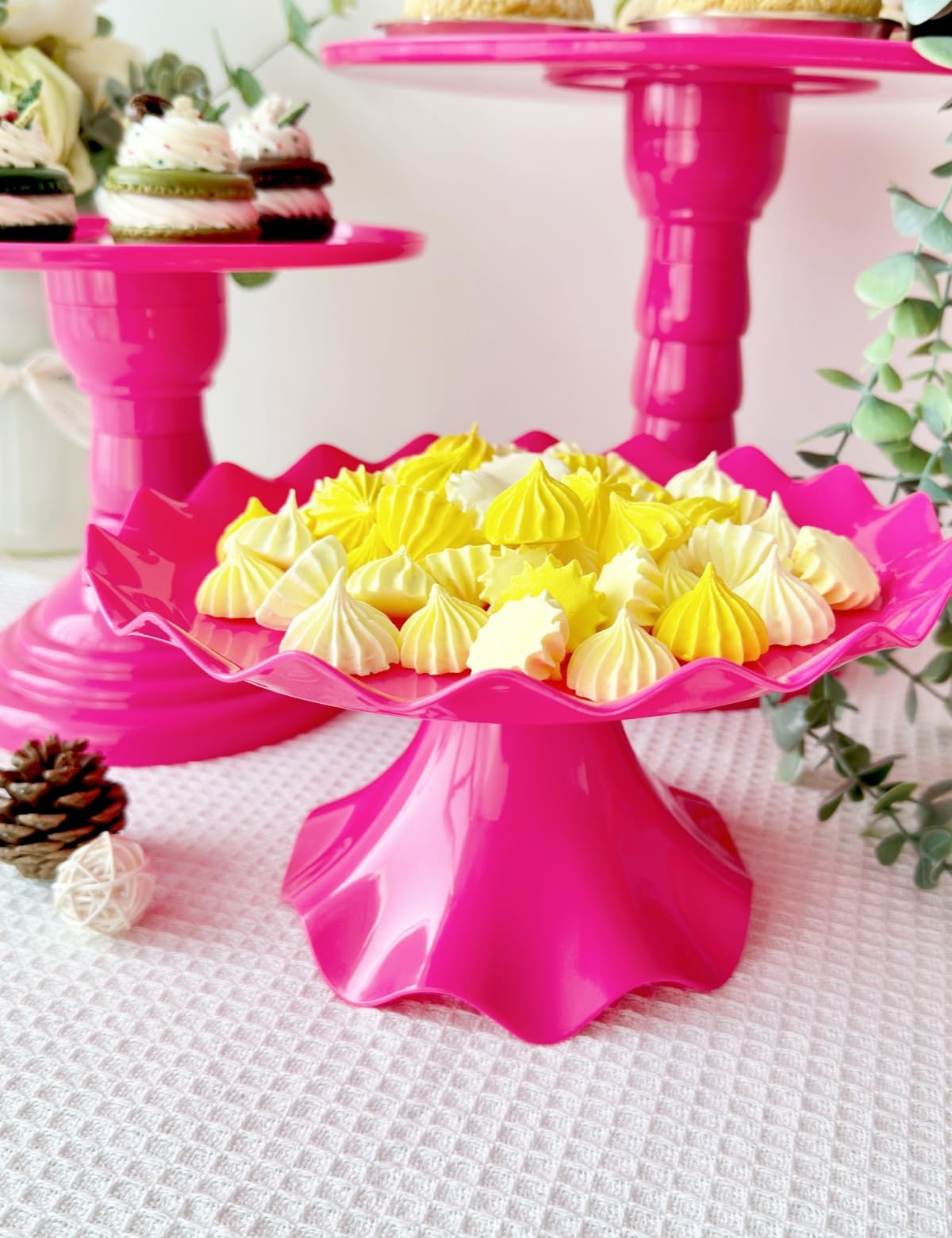 Cake Stand Set, Laced Cake Stand, Mini Cupdake Holder 3 Pcs