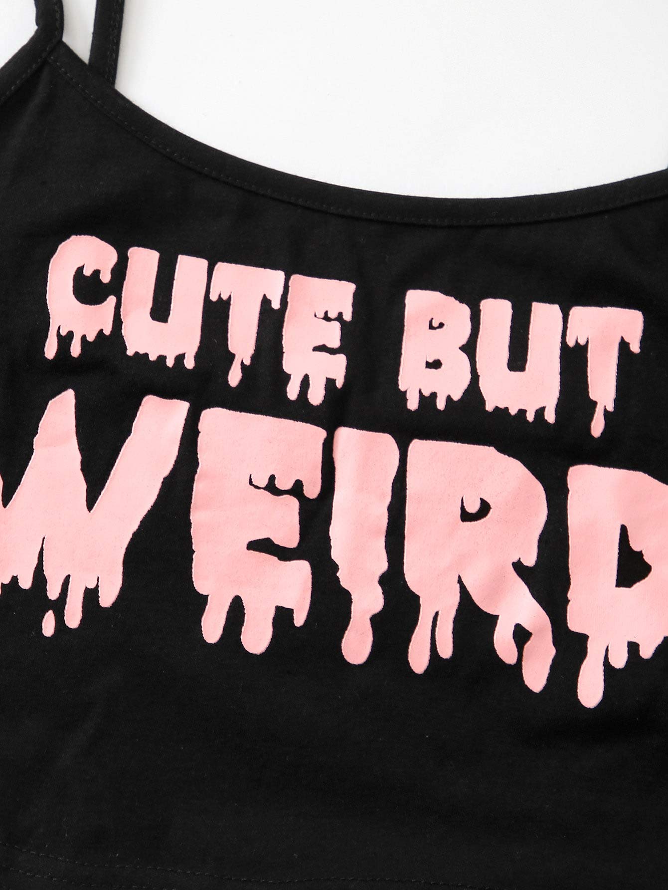 Women's Plus Size Graphic Print Spaghetti Strap Crop Cami Tank Top