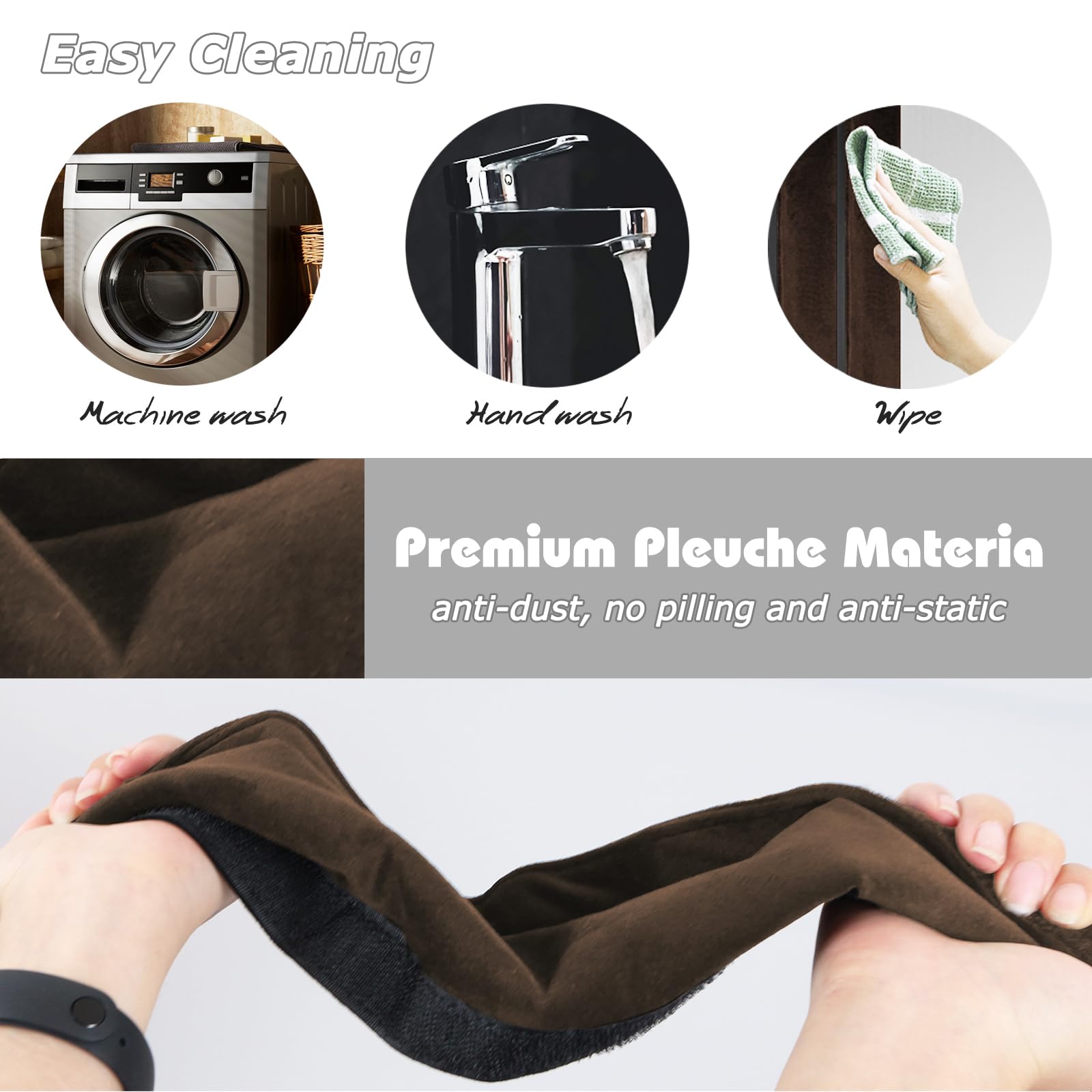 Refrigerator Door Handle Covers Kitchen Decor Keep Appliance Clean Anti-Static Stains for Fridge Dishwashers Velvet 3PCS